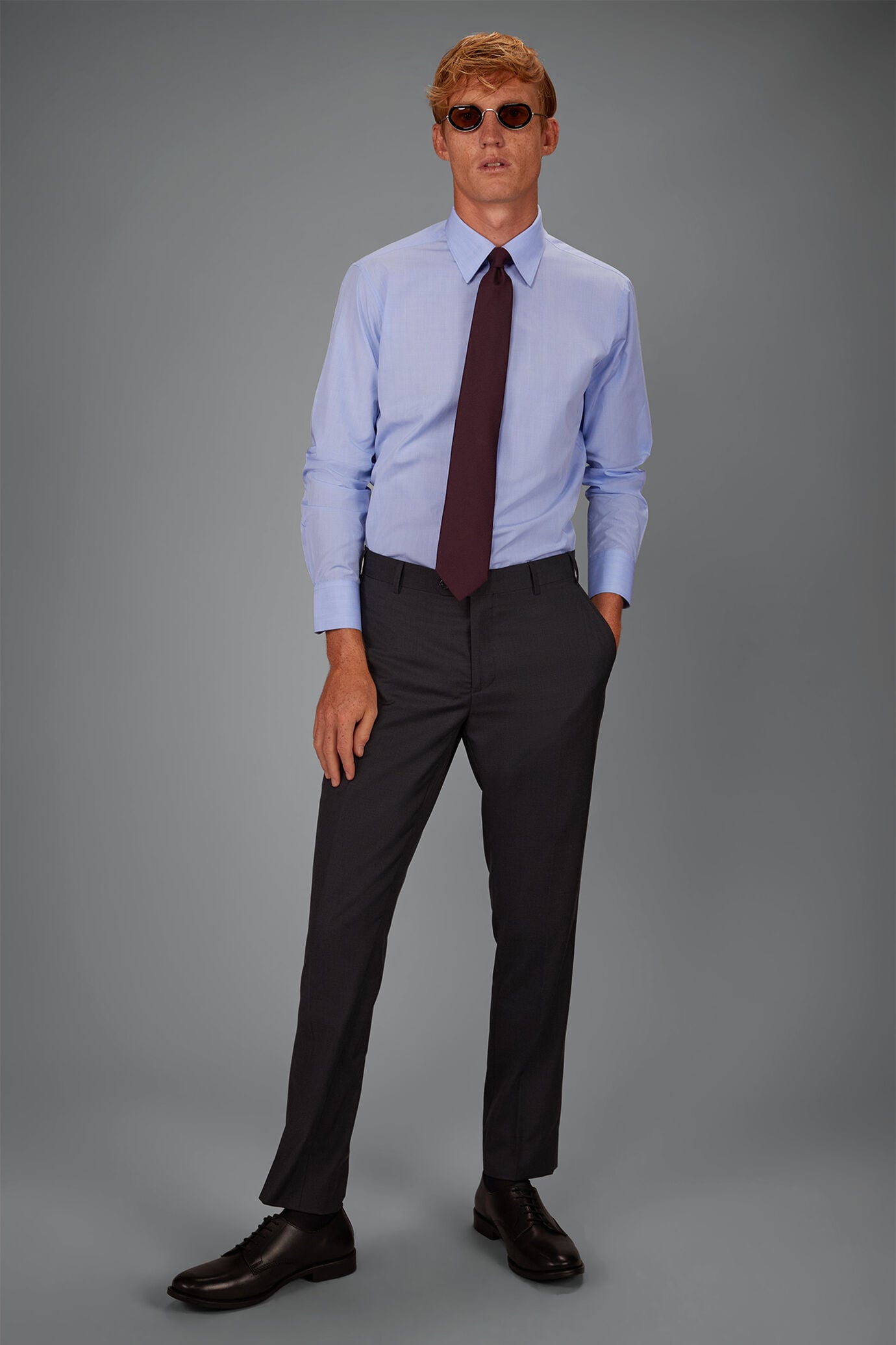 Men&rsquo;s regular-fit shirt in 100% yarn-dyed Prince of Wales check