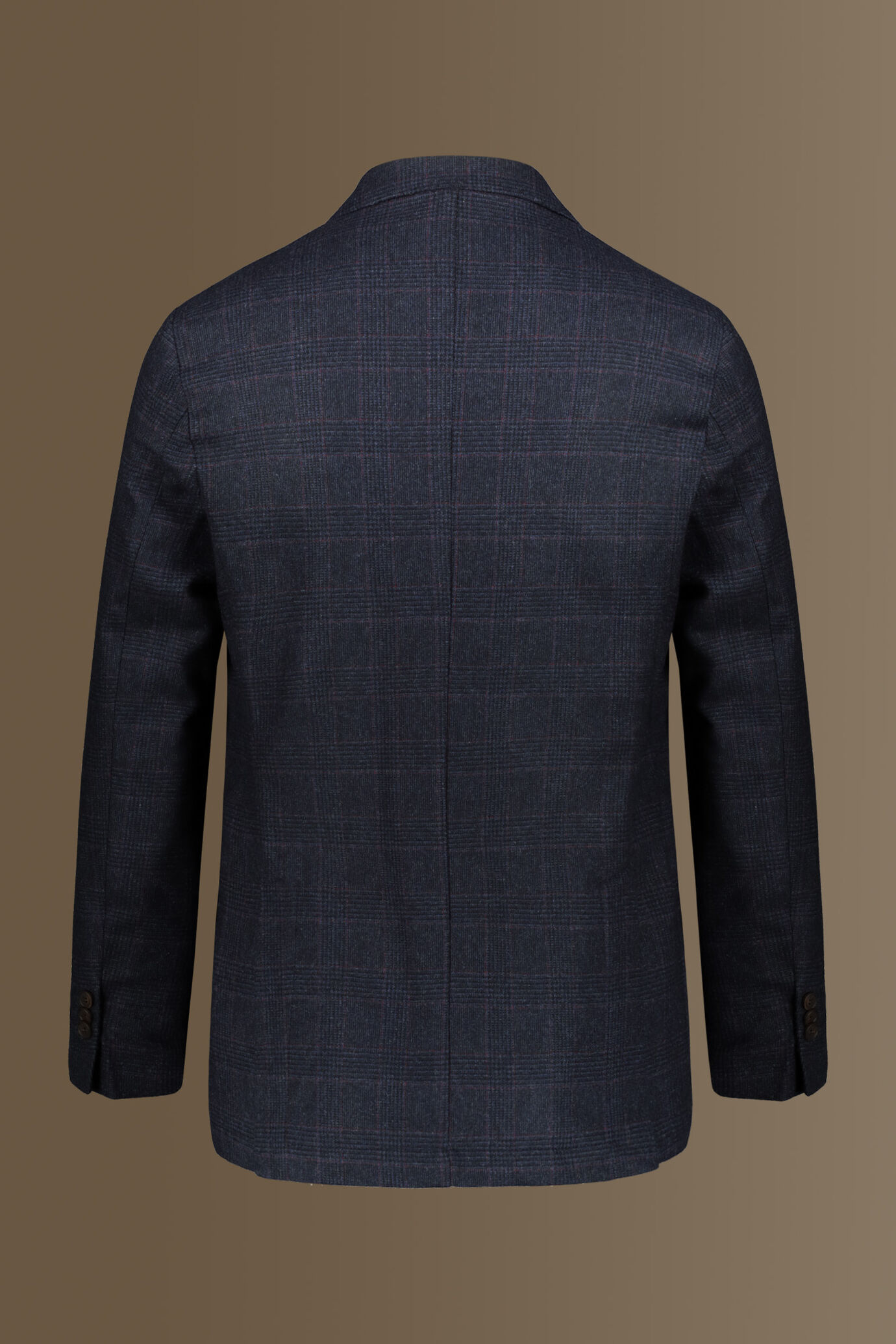 Single breasted Jaket, wool blend, fheck design. Made in italy image number 1