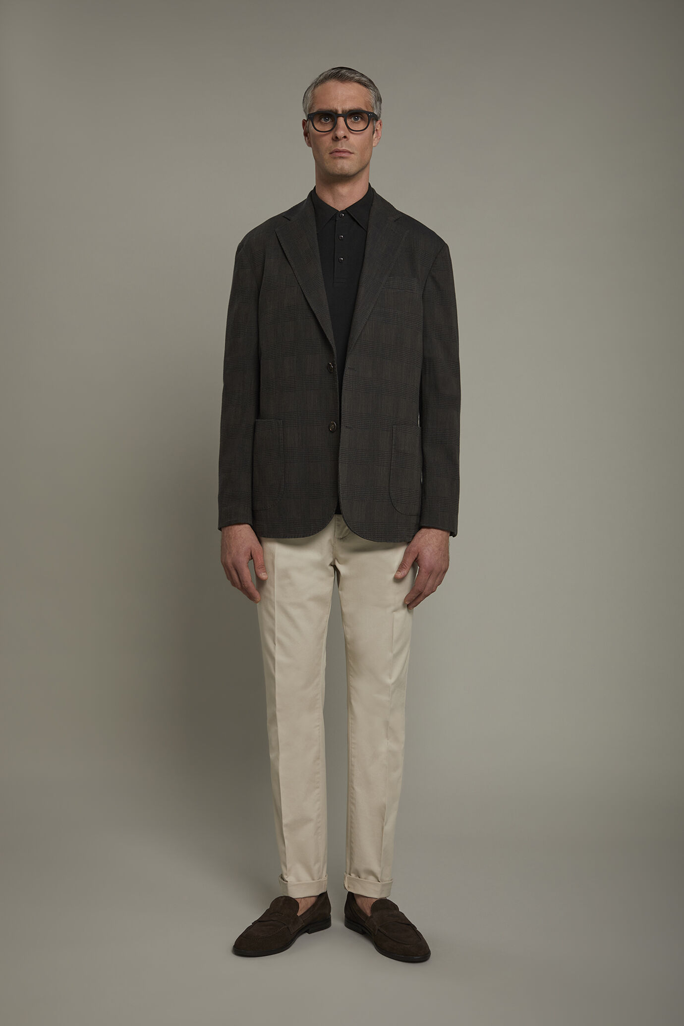 Pantalone chino uomo classico costruzione twill elasticizzato perfect fit image number 2