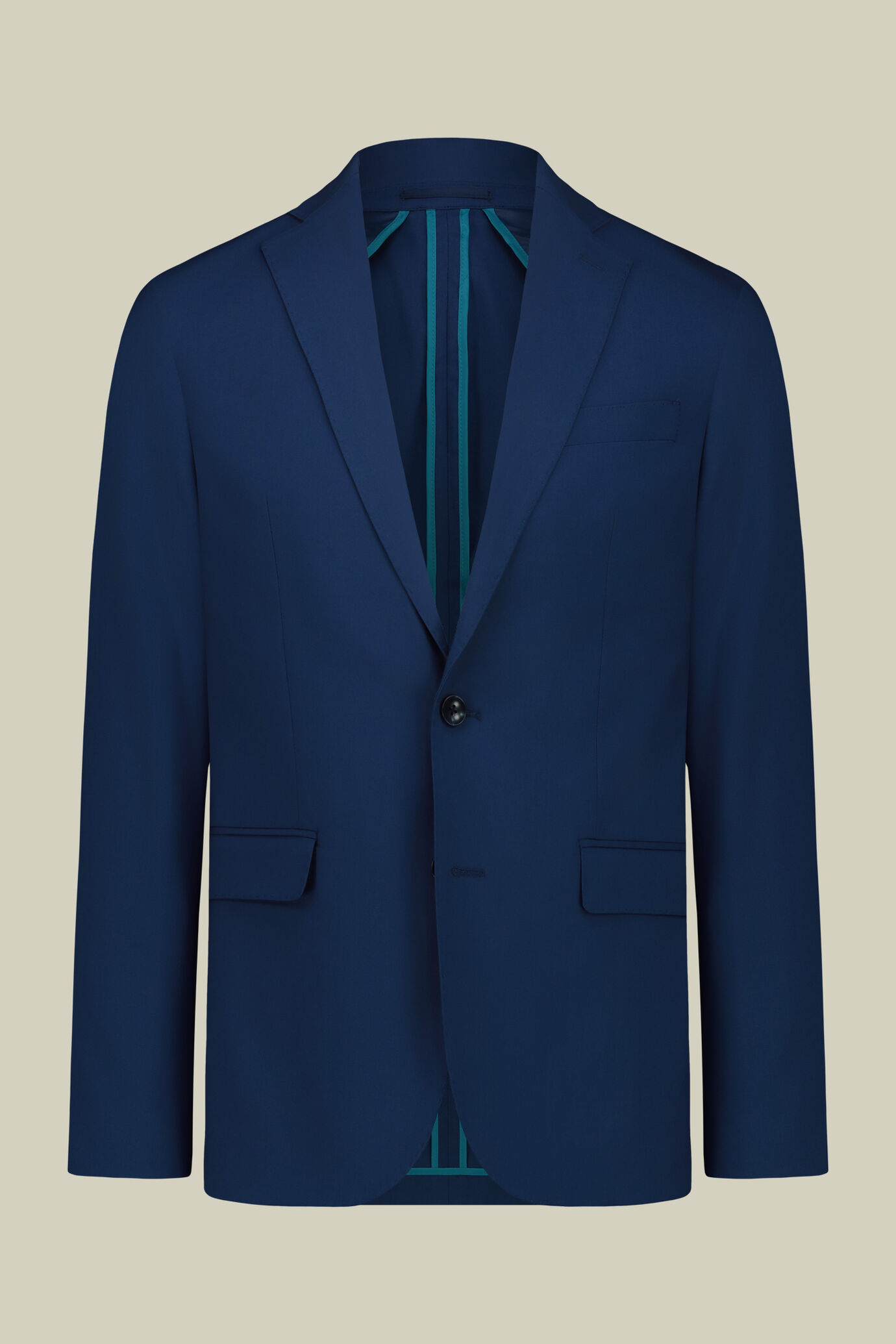 Men's single-breasted suit in plain weave fabric, regular fit image number 0