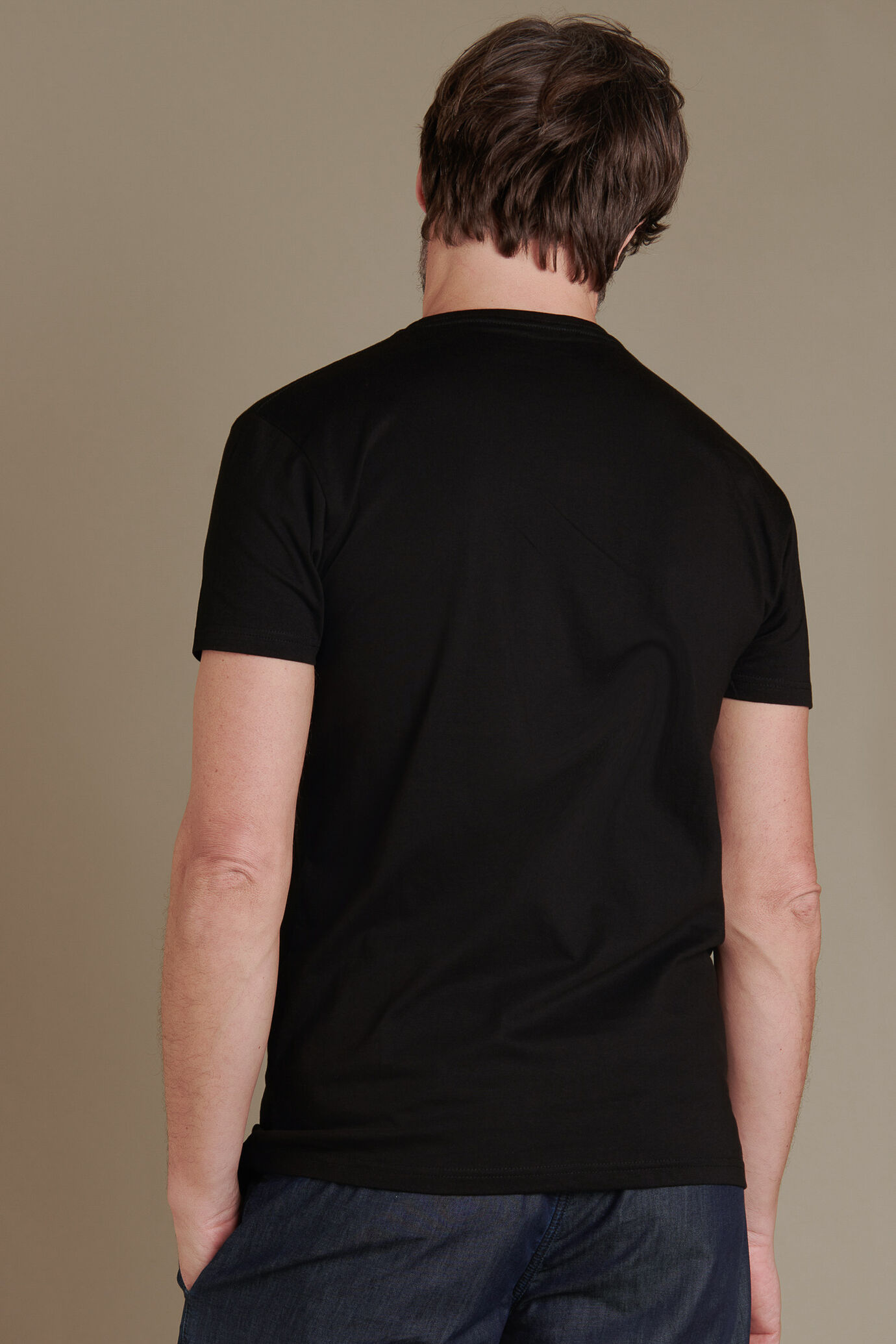 T-shirt manica corta in puro cotone uomo image number 2