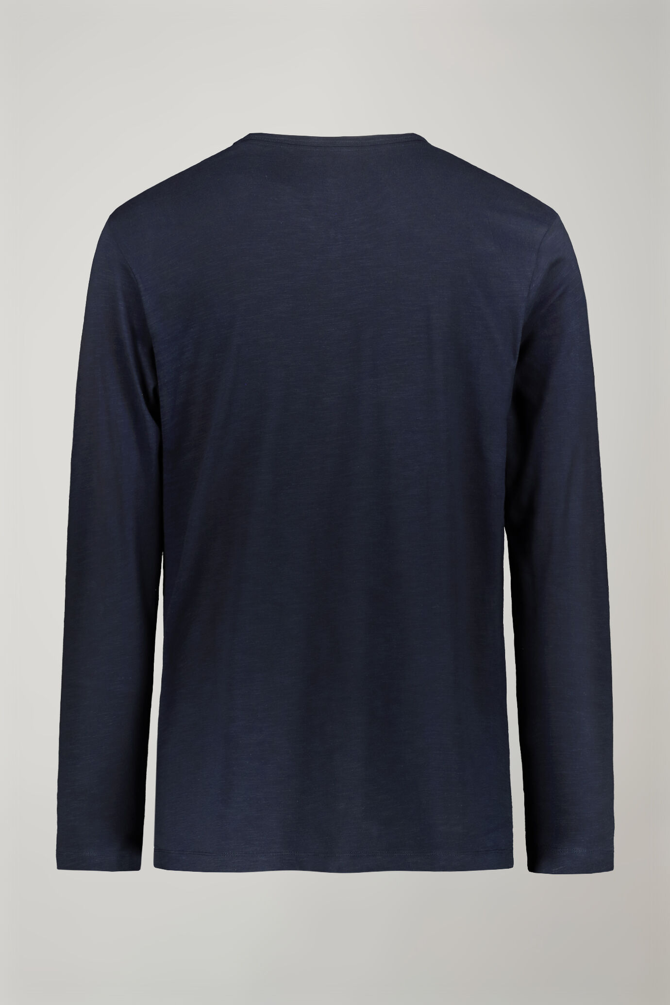 T-shirt uomo scollo a v 100% cotone effetto fiammato con manica lunga regular fit image number 5