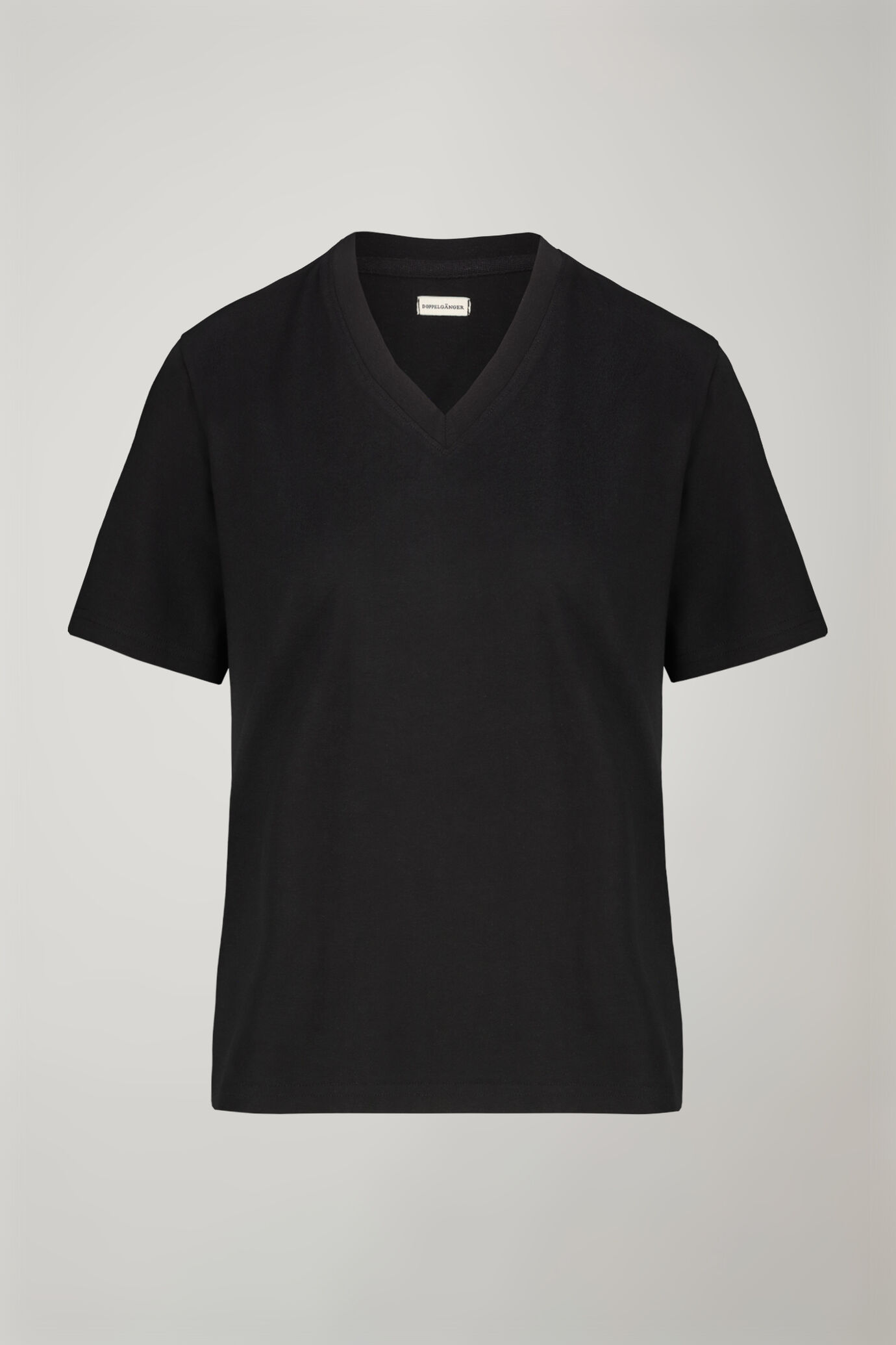 Damen-T-Shirt mit V-Ausschnitt aus 100 % Baumwolle in normaler Passform image number 4