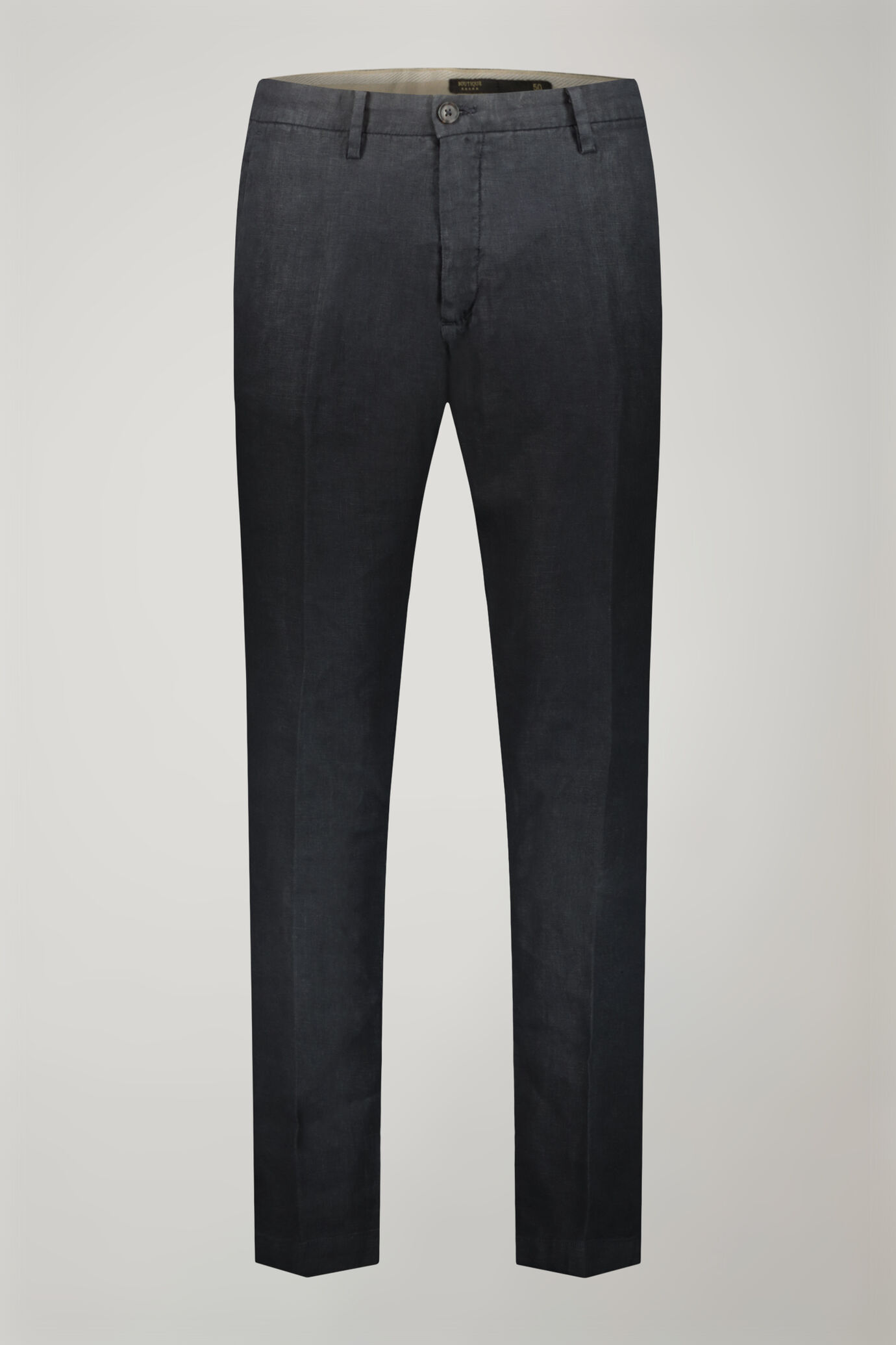 Pantalone chino 100% lino regular fit image number 0