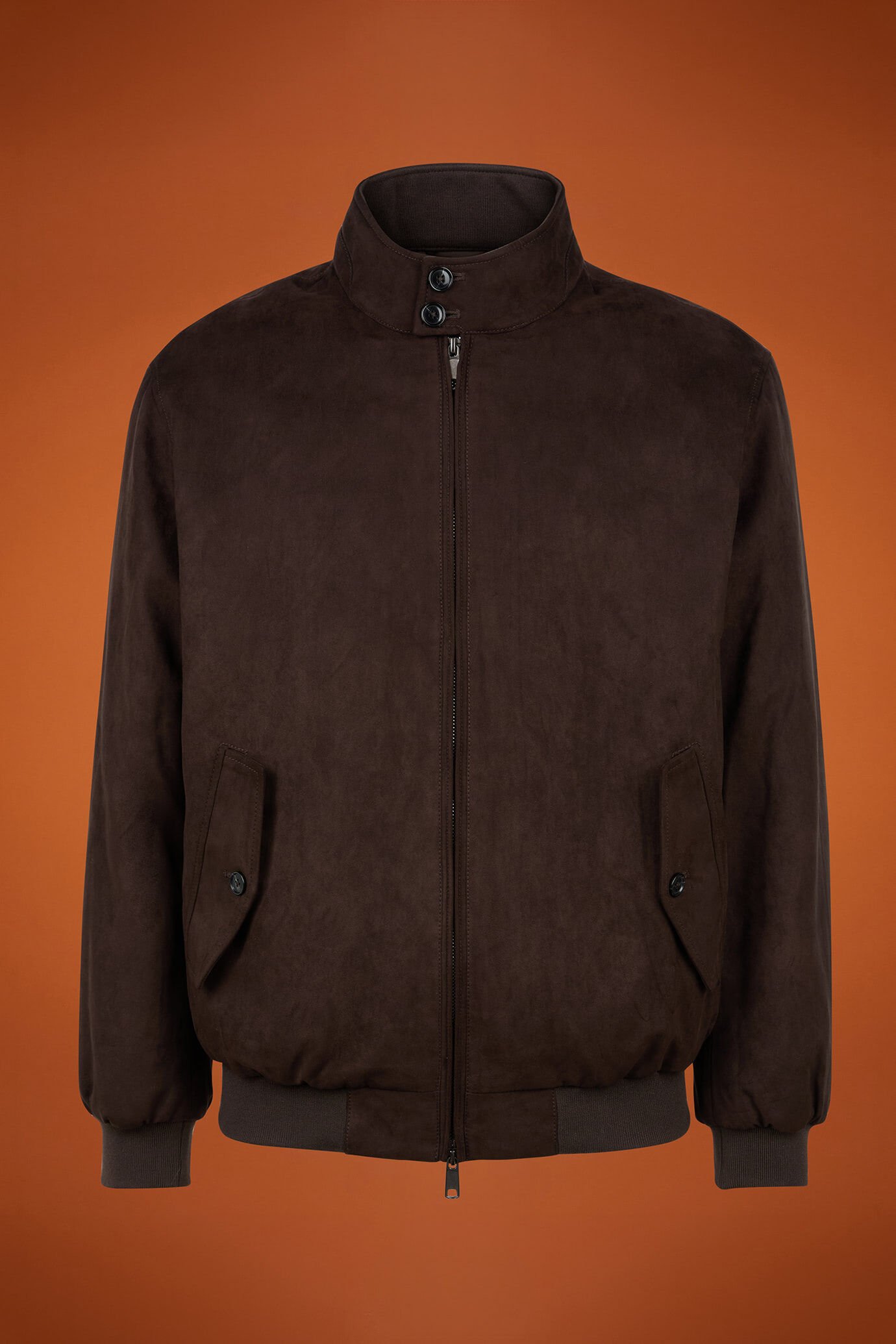 Giubbino uomo in ecopelle scamosciato imbottito comfort fit