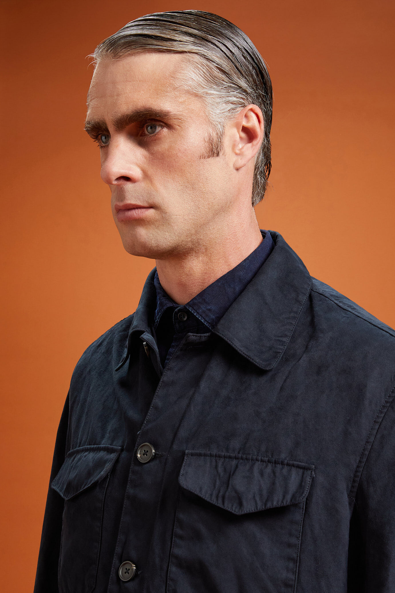 Men's jacket with suede-like fabric regular fit image number 3