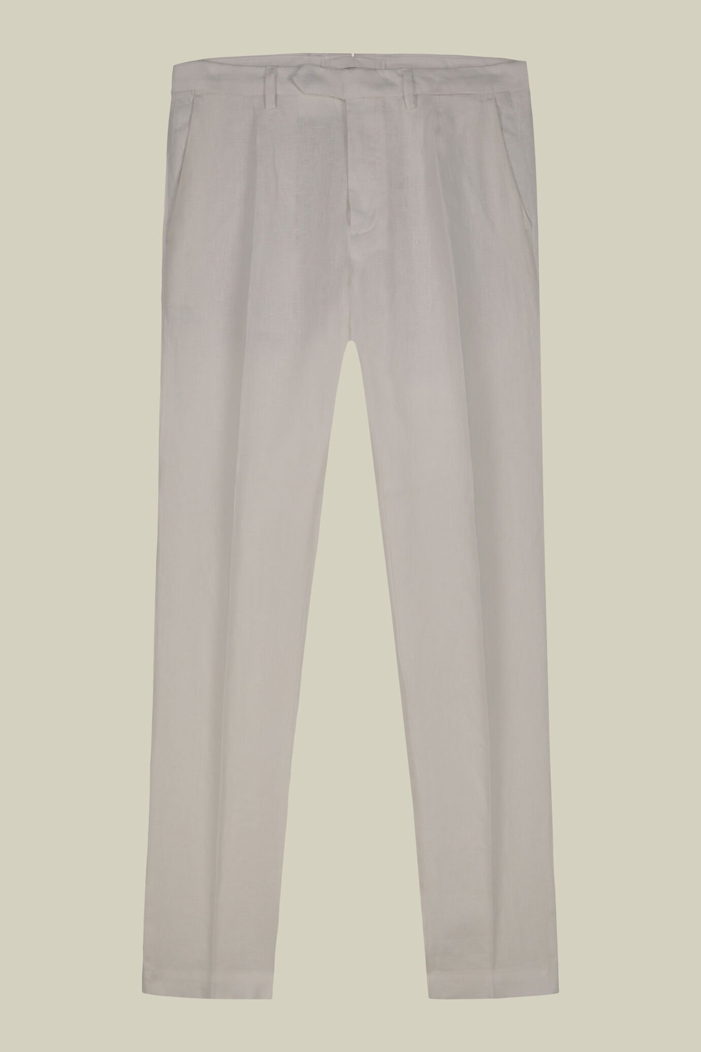 Herrenhose mit 100% Leinen zwei kleinen Bügelfalten und verdeckter Knopfleiste image number 4