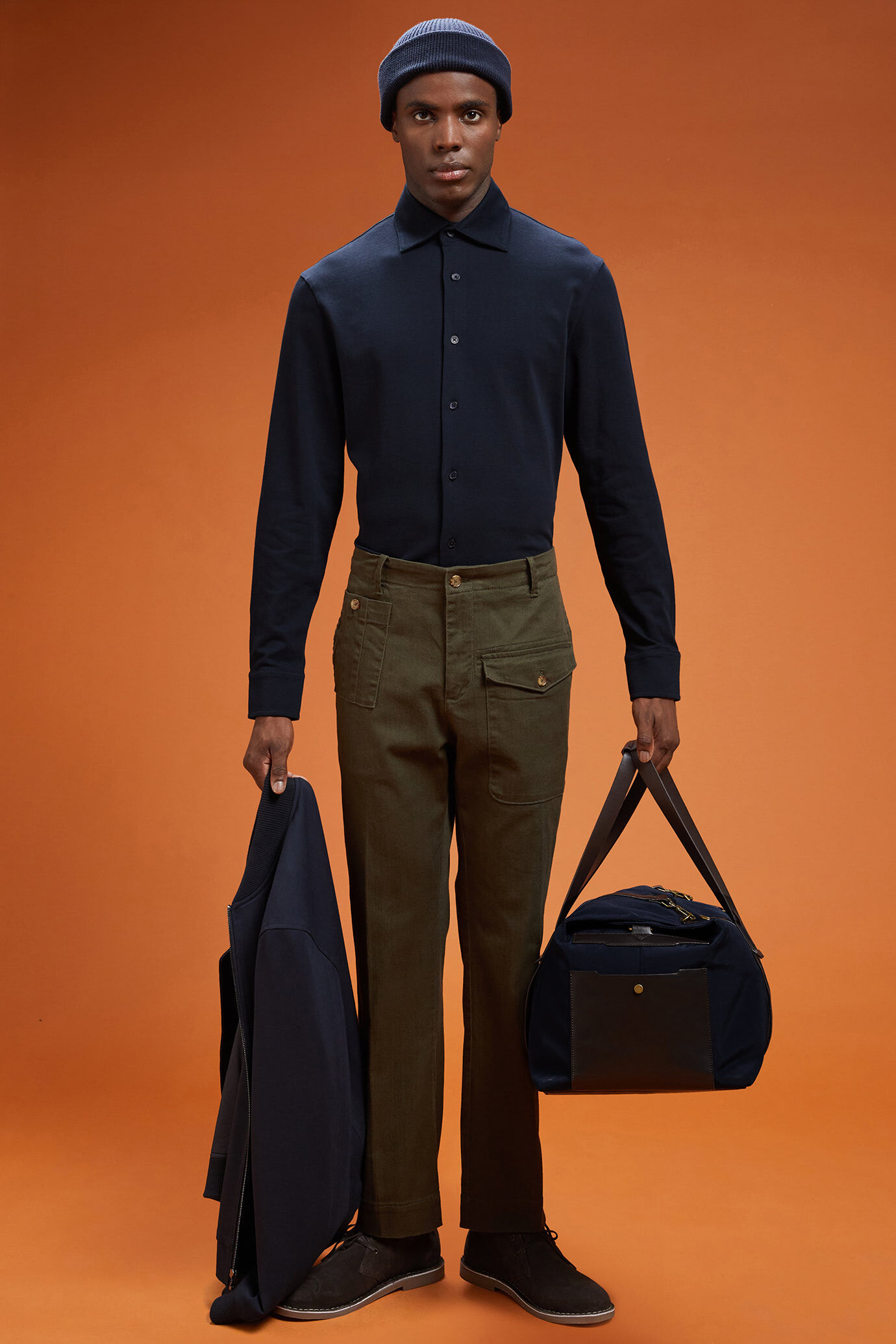 Langärmeliges Herren-Poloshirt mit klassischem Kragen aus 100 % Baumwolle in normaler Passform image number 1
