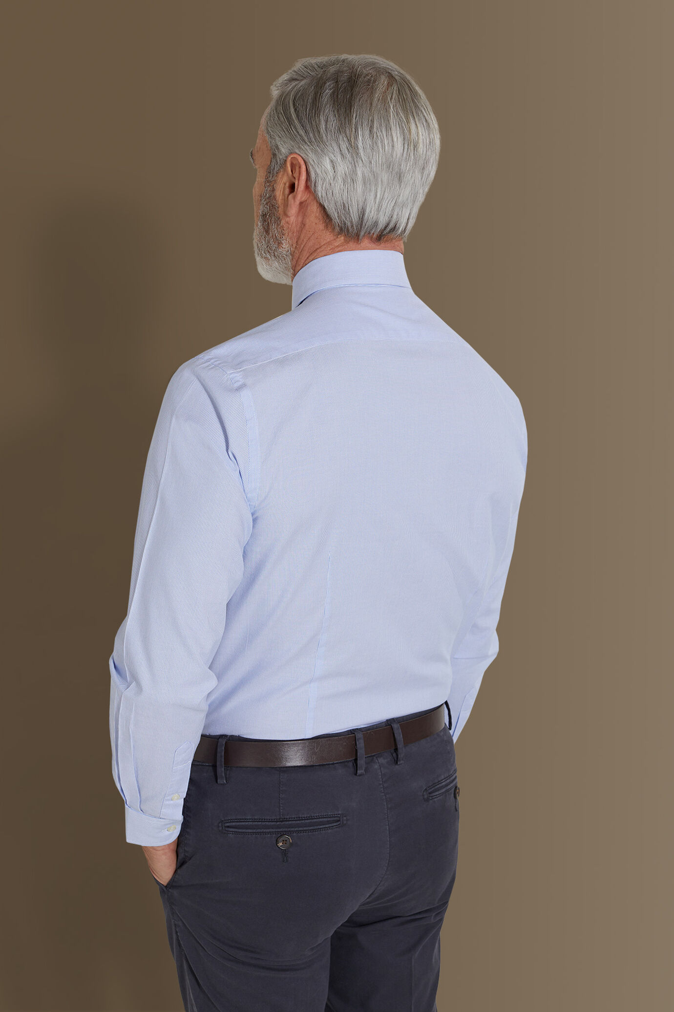 Camicia uomo button down tessuto armaturato a righe image number 2