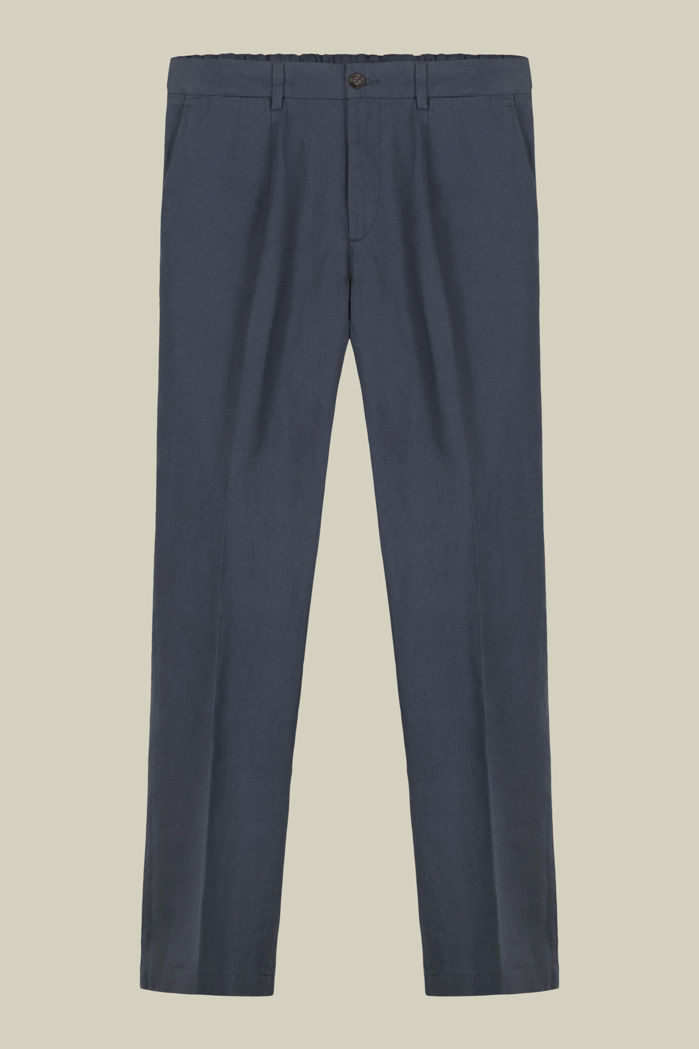 Pantalon pour homme avec deux petits plis et élastique à la taille, au dos