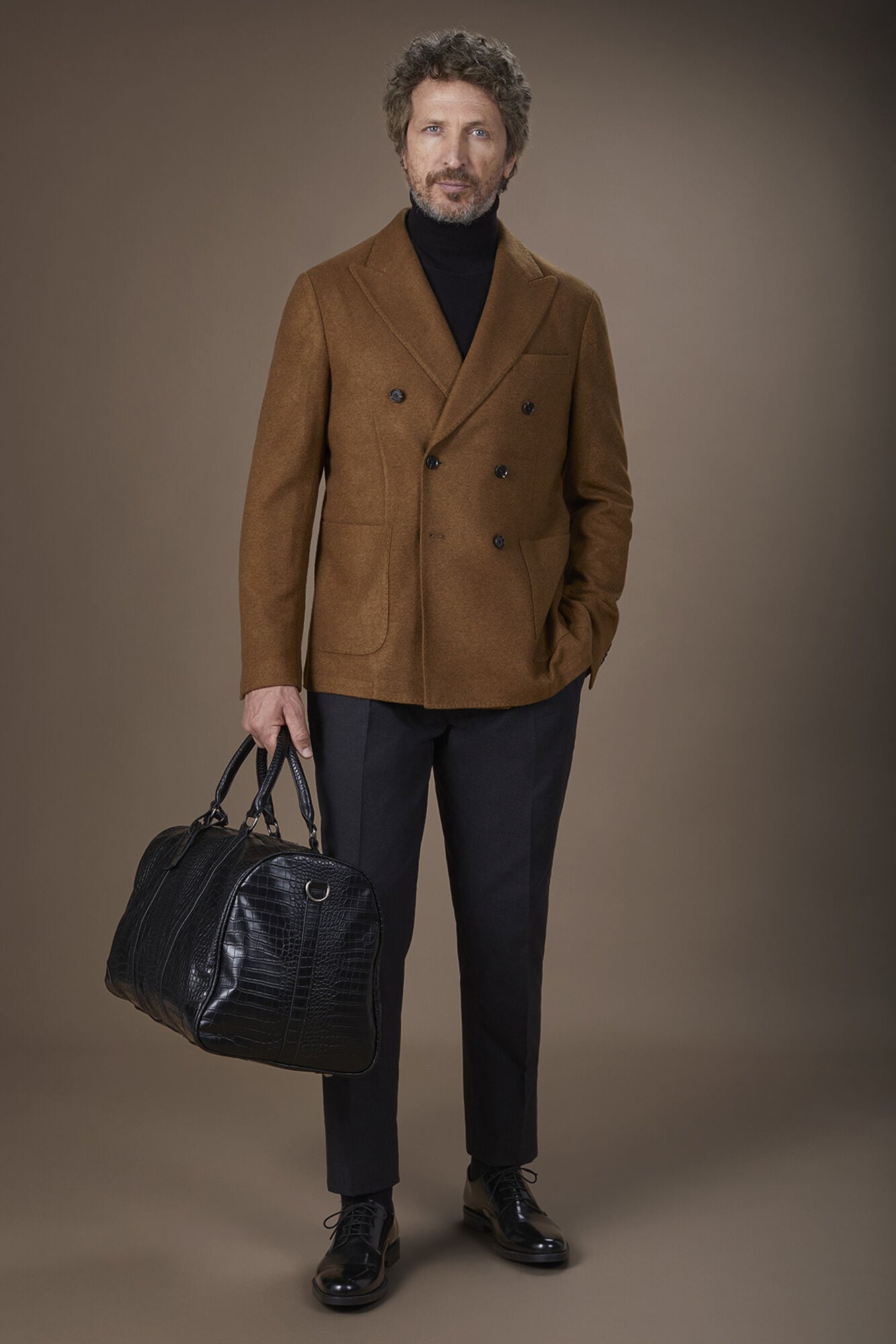 Herren-Blazer Aus Wollmischung – Zweireihig, Langer Mantel, Lässig & Warm Für Herbst/Winter
