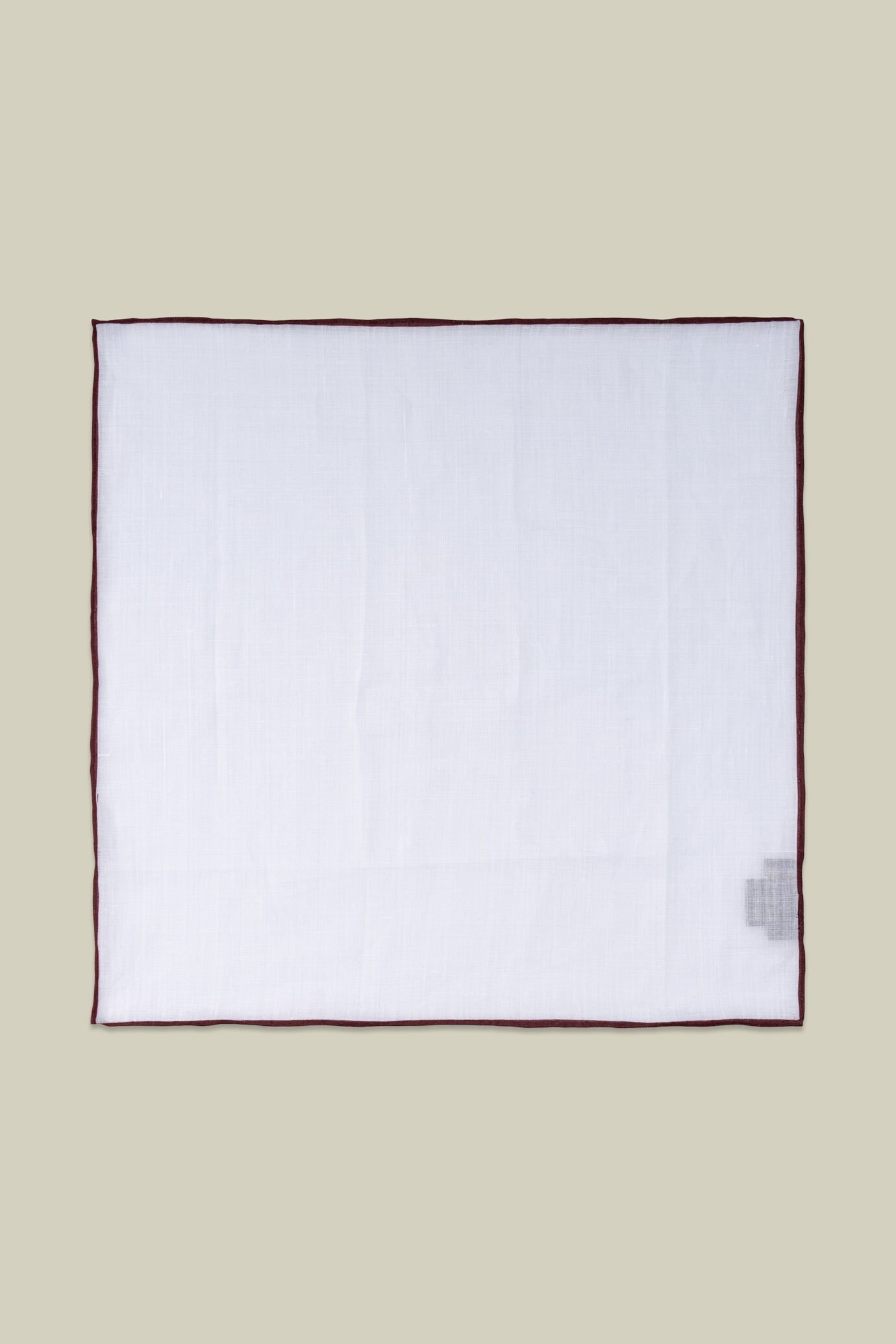 Single-colour pocket square for men with coloured border 100% linen