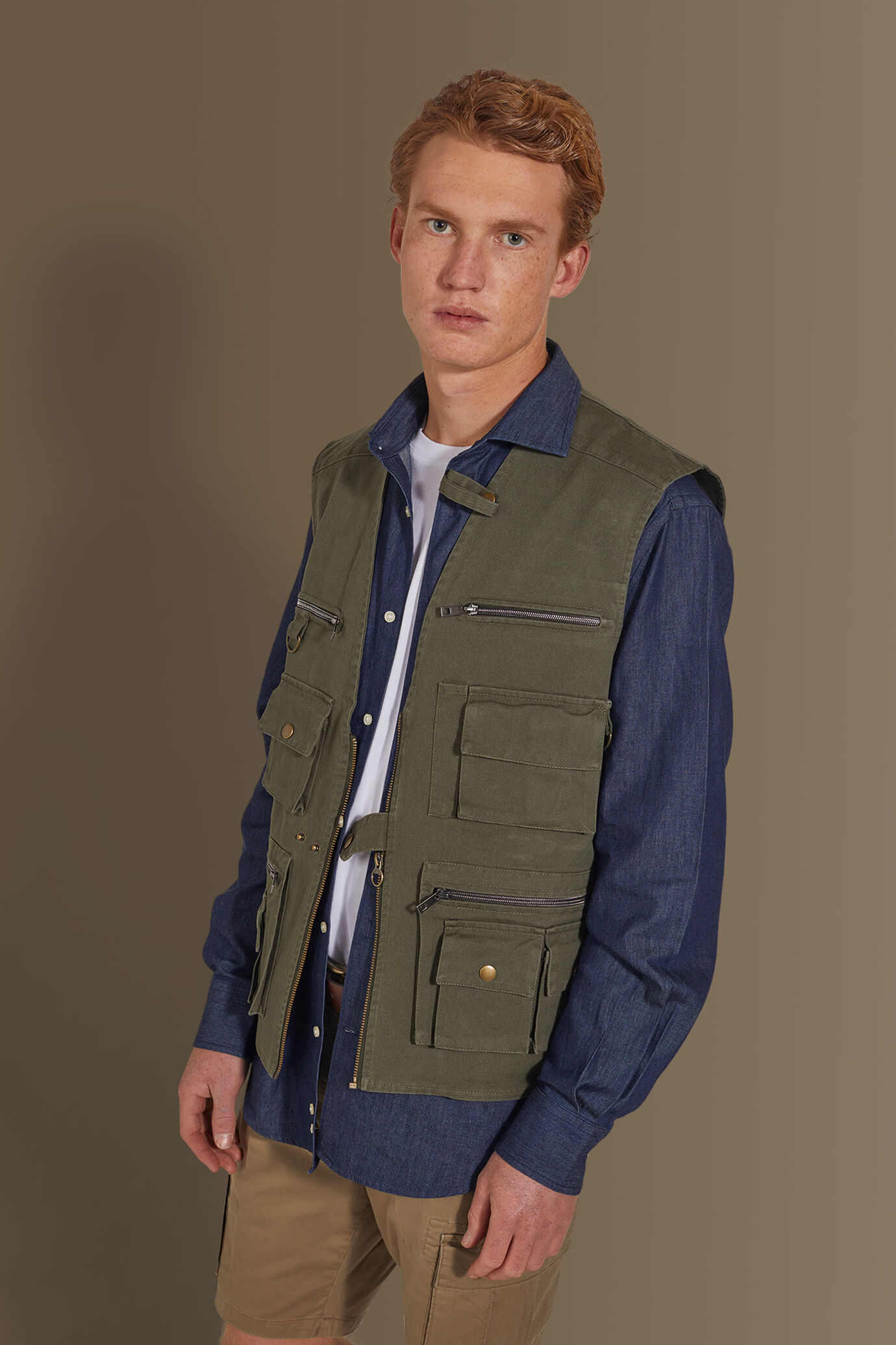 Gilet sfoderato costruzione twill uomo image number 1