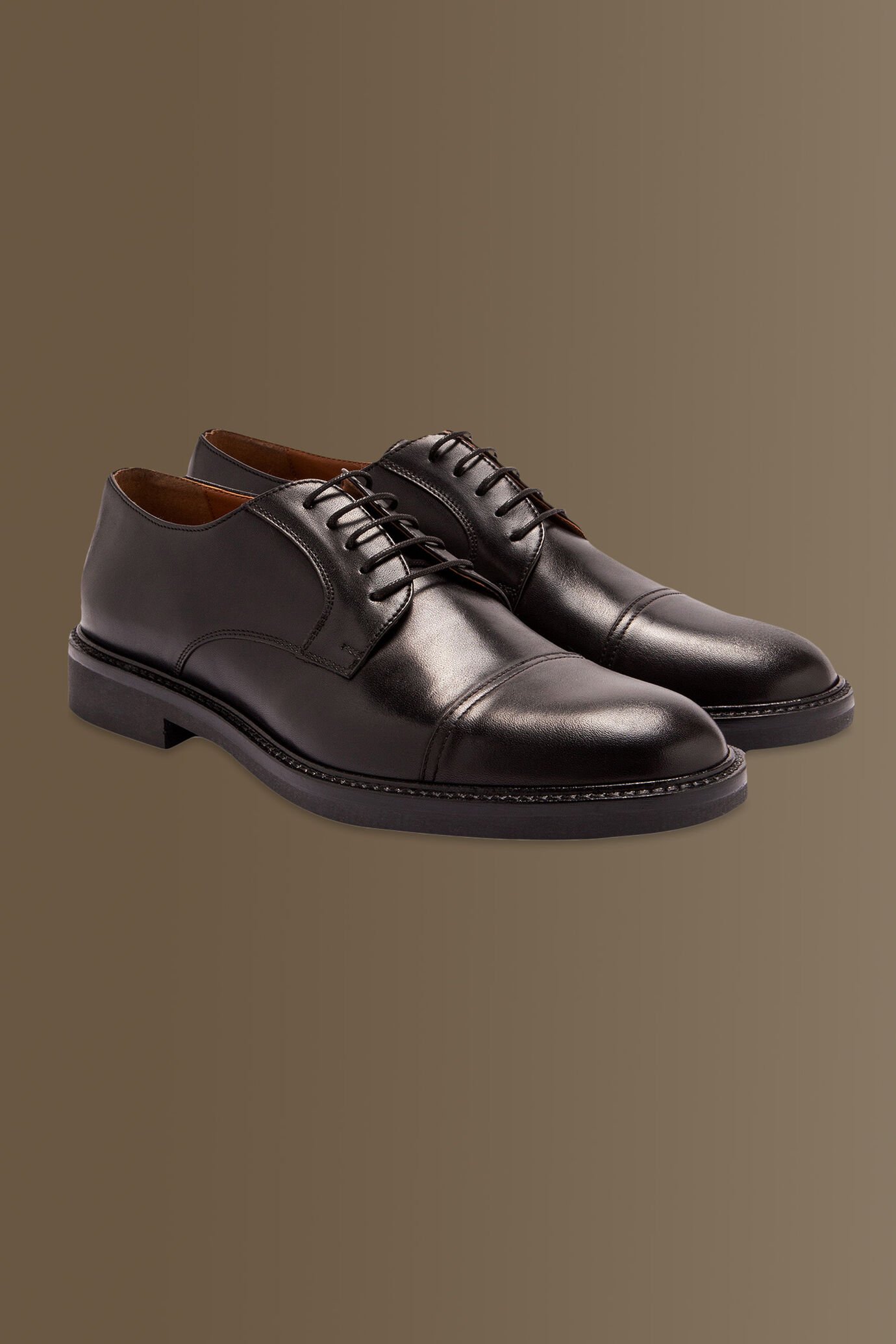 Derby cap toe shoes - 100% leather image number 0