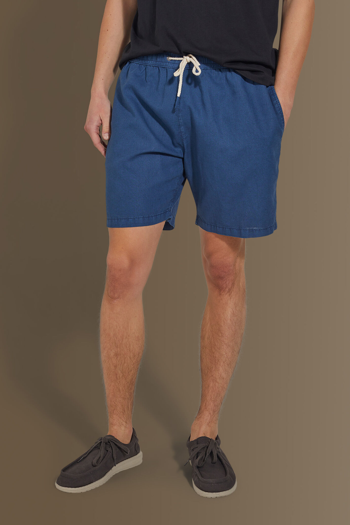 Costume da bagno uomo tinta unita misto Lino image number 1