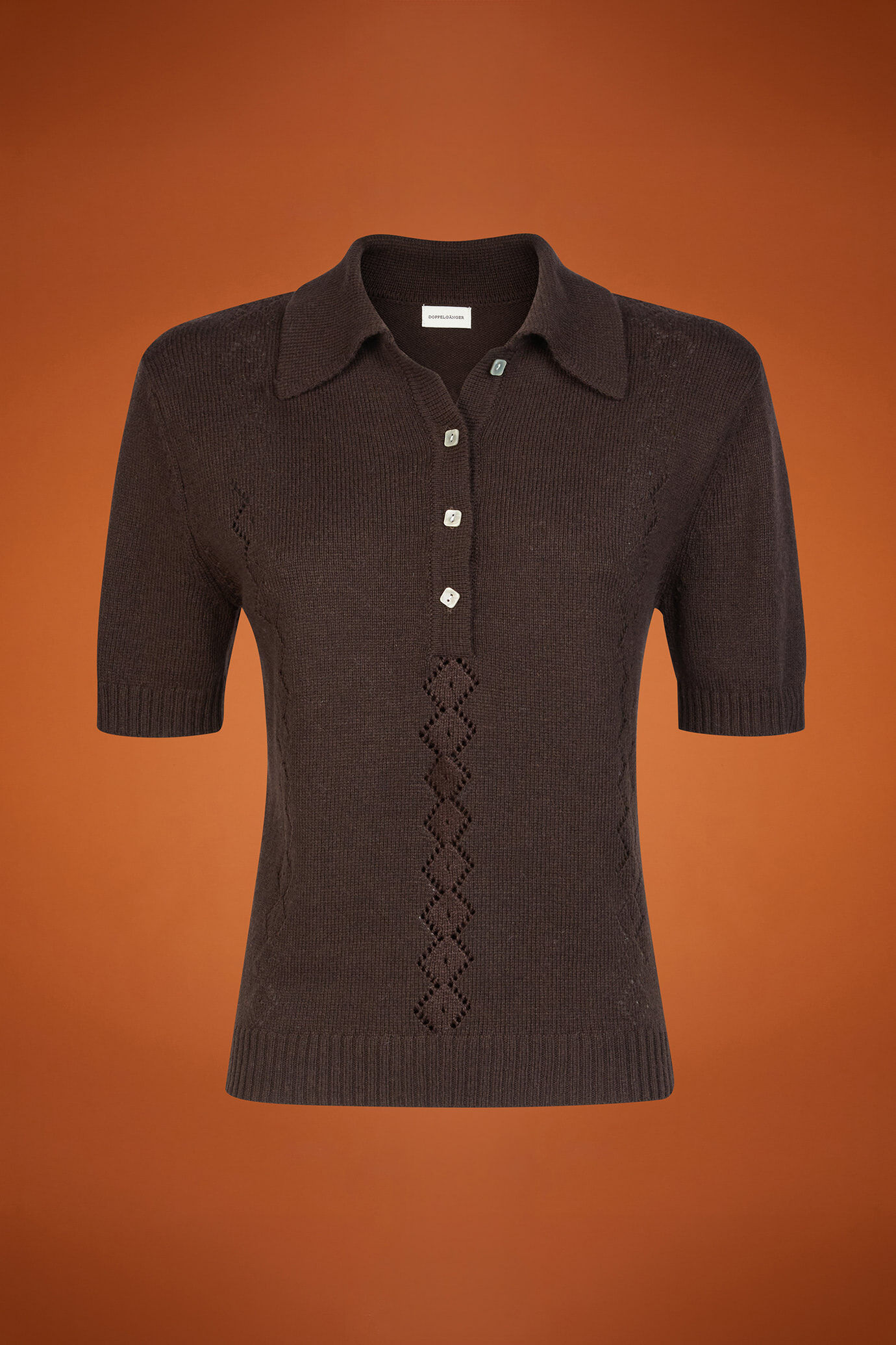Women's knitted half-sleeve polo shirt in a regular fit