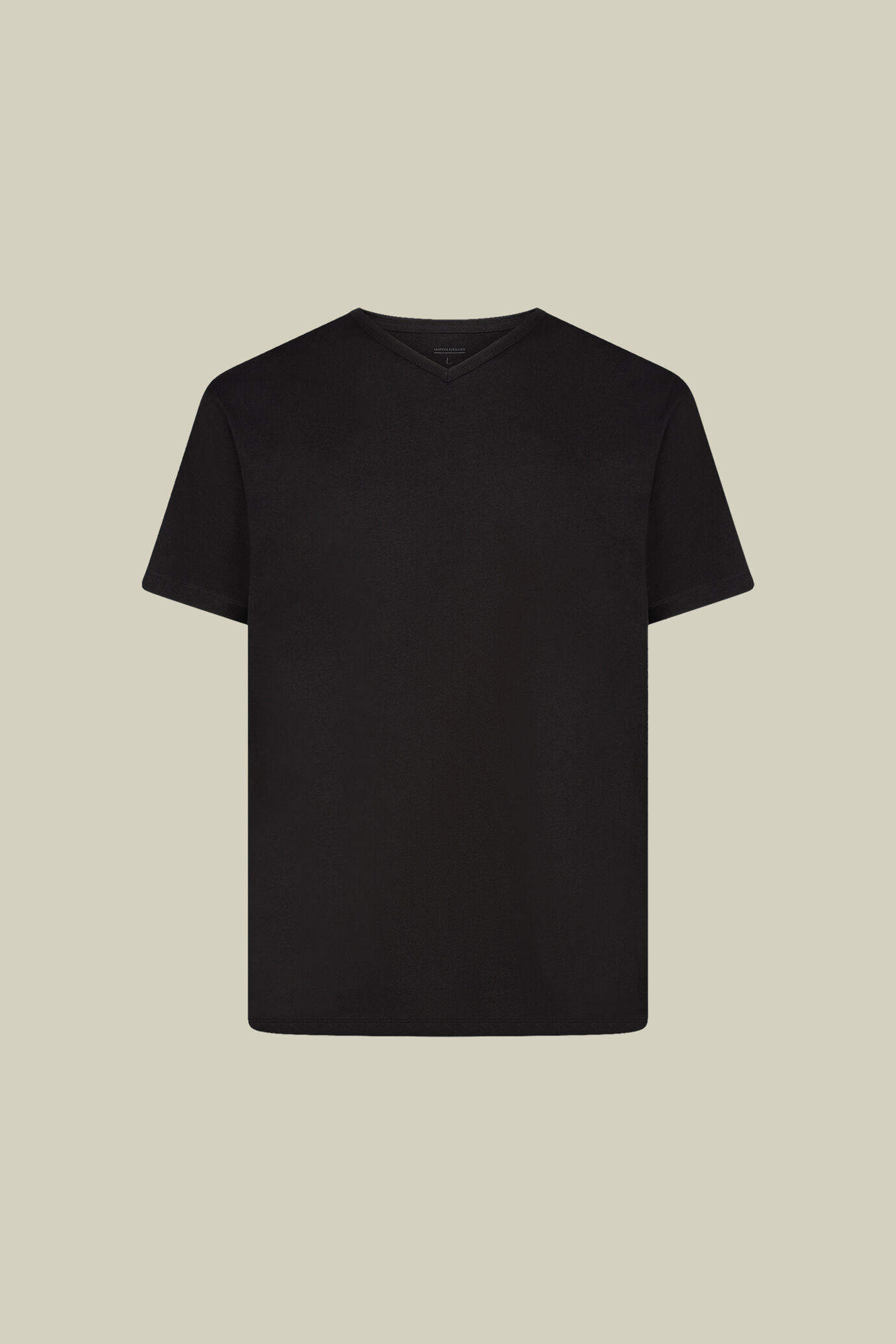 Herren-T-Shirt mit V-Ausschnitt und kurzen Ärmeln aus 100 % Slub-Baumwolle in normaler Passform