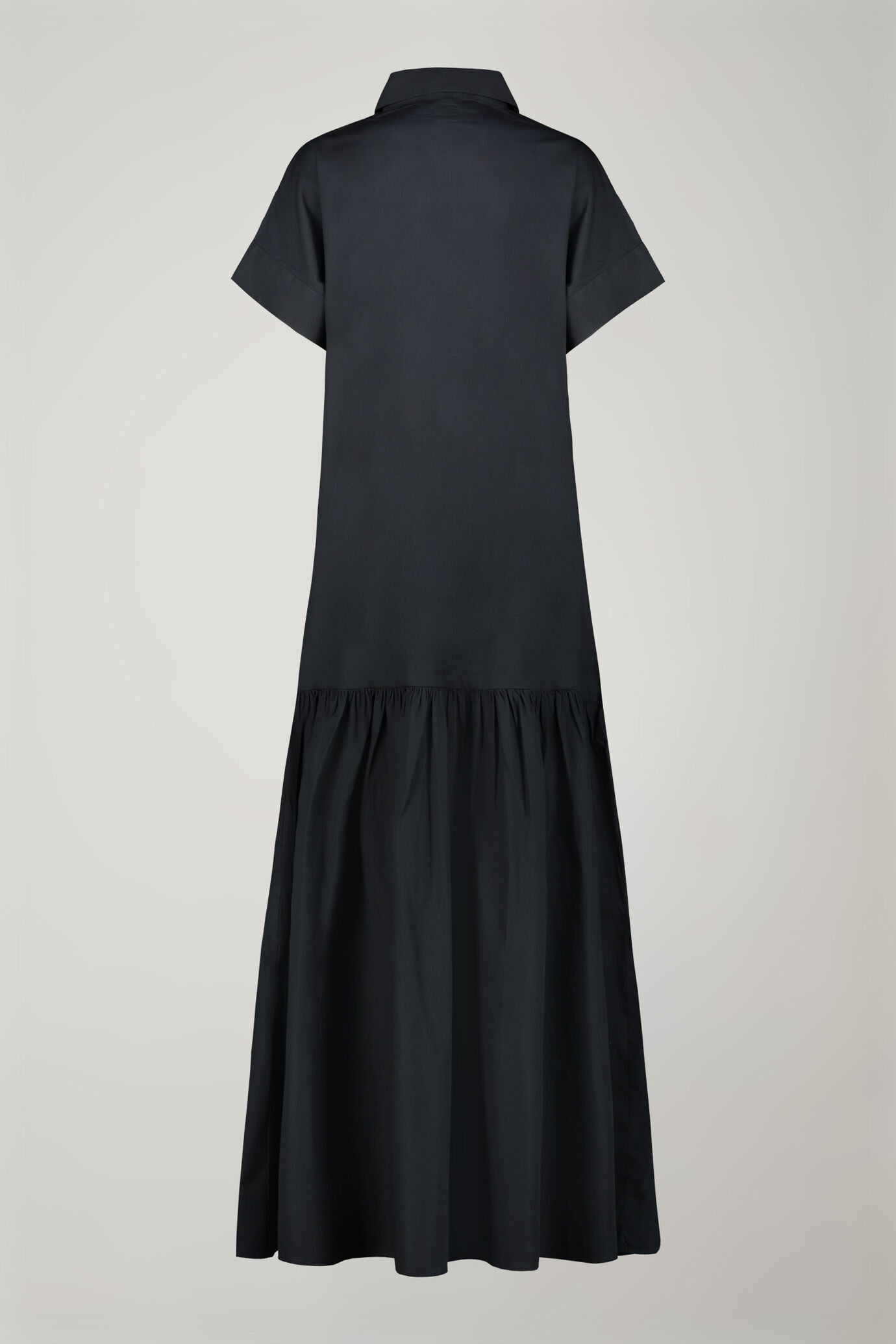 Einfarbiges, langes Kleid für Damen aus 100 % Baumwolle in normaler Passform image number 1