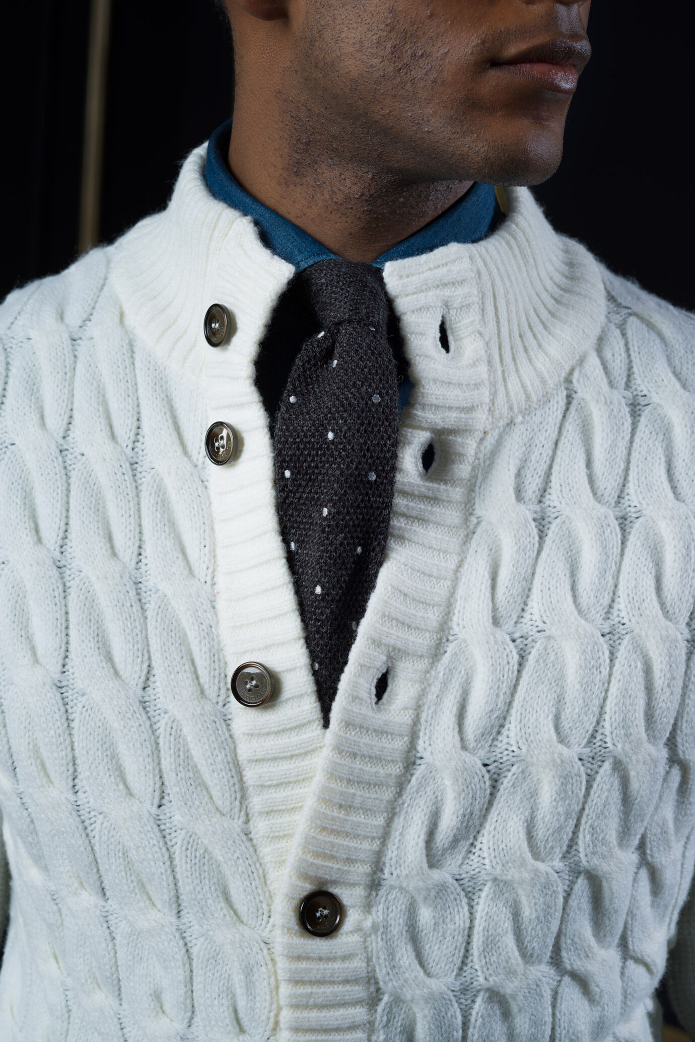 Cable knit cardigan image number 1