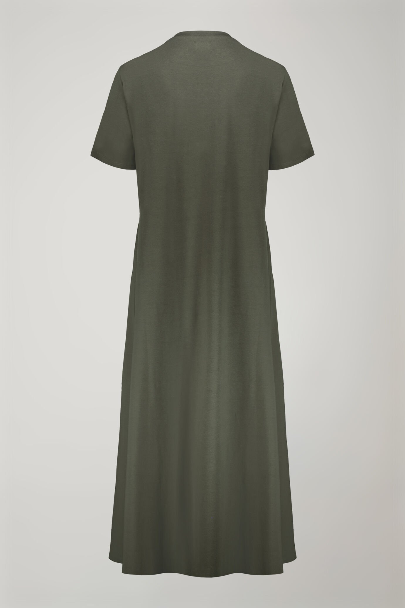 Midikleid mit Rundhalsausschnitt und kurzen Ärmeln aus Stretch-Baumwolljersey in normaler Passform image number 5