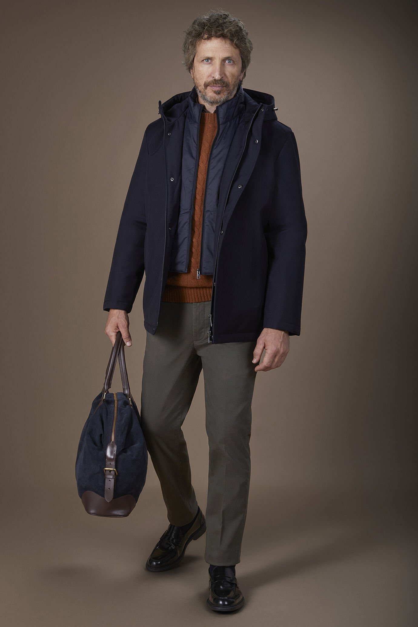 Men's padded jacket in technical fabric regular fit image number 0