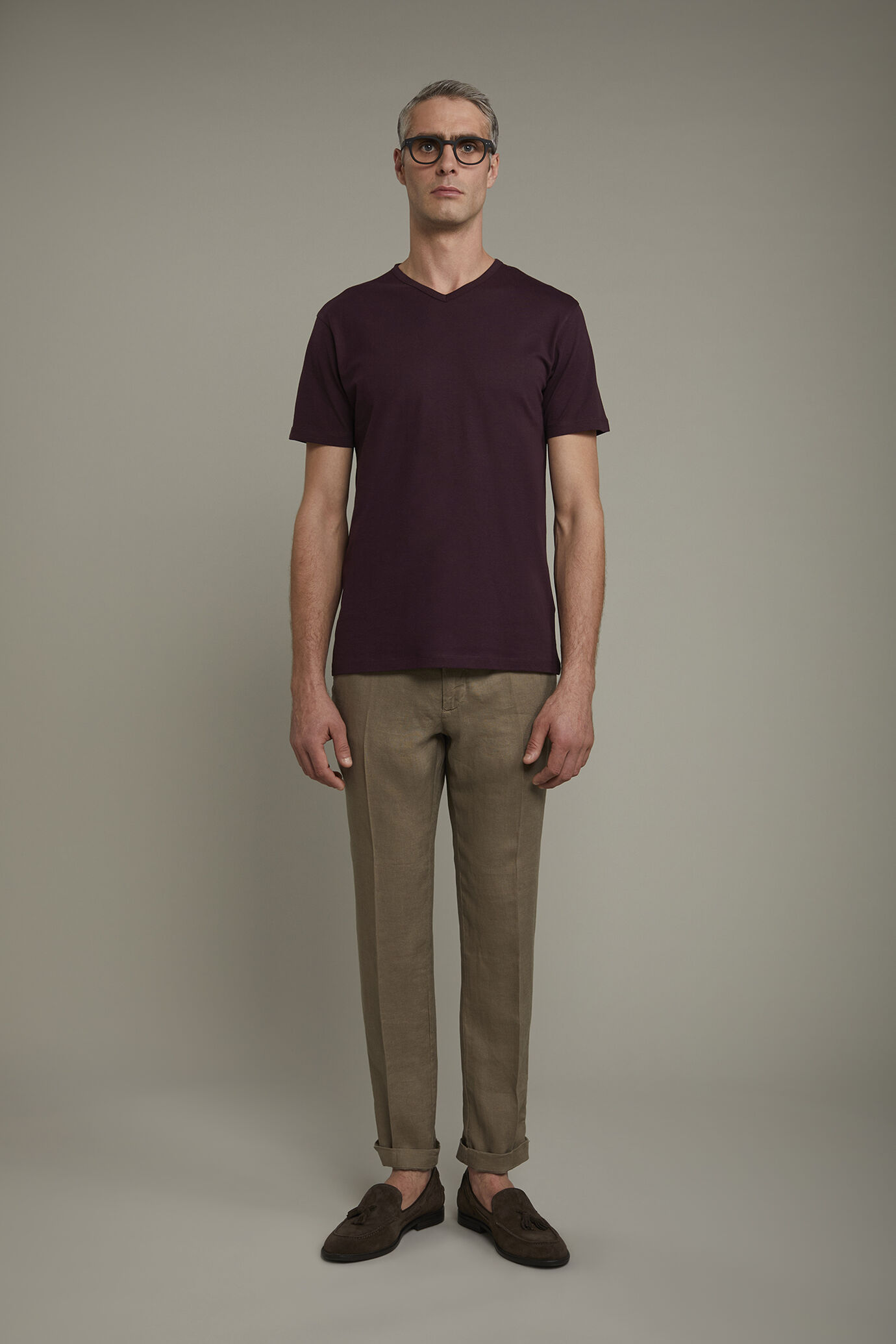 Regular fit Chino trousers 100% linen image number 2
