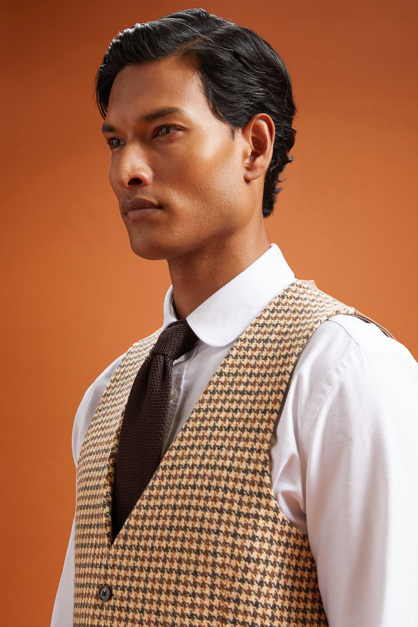 Gilet uomo classico tessuto pied de poule Wool Blend regular fit image number 3