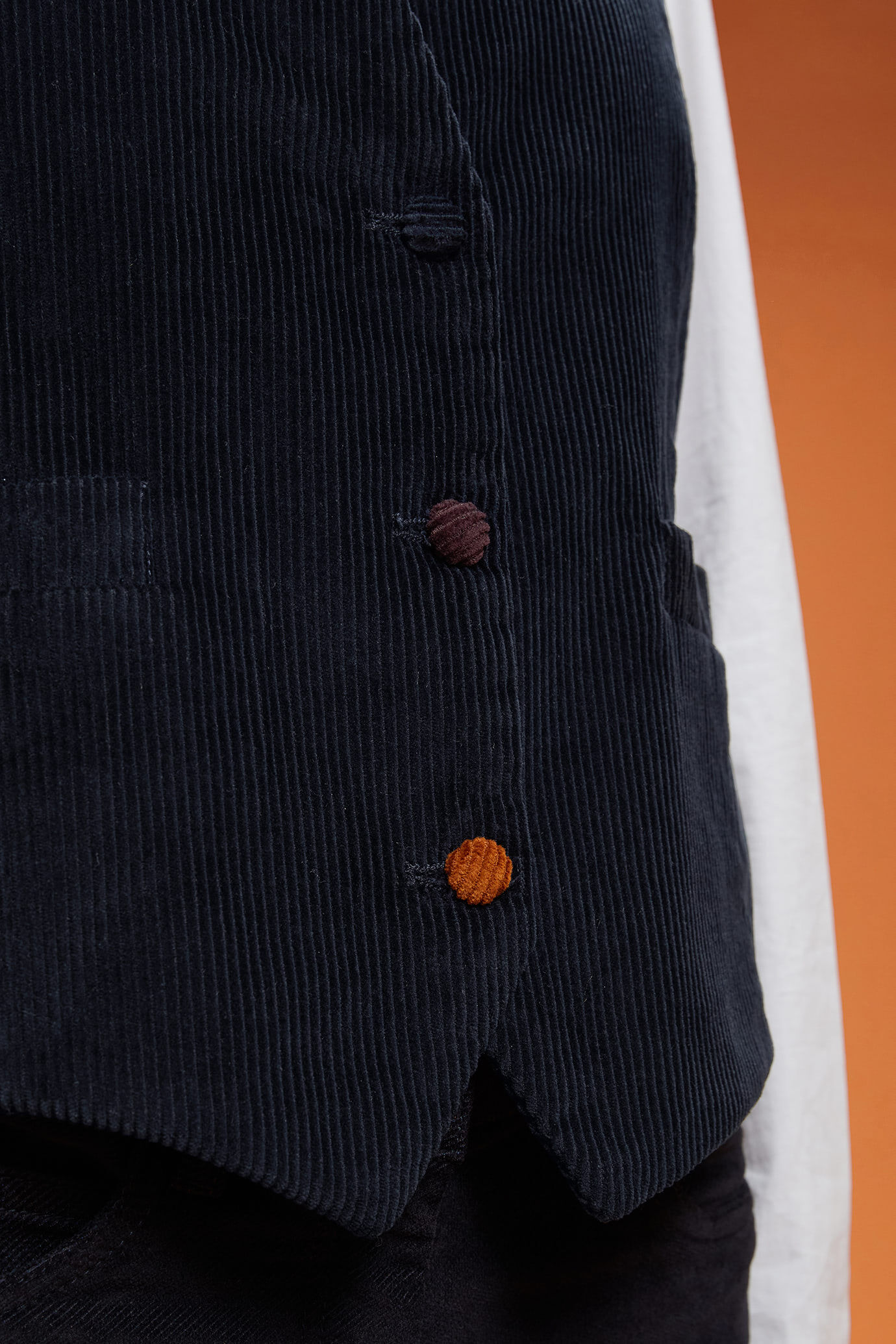 Gilet donna 100% cotone di velluto rigato regular fit image number 2