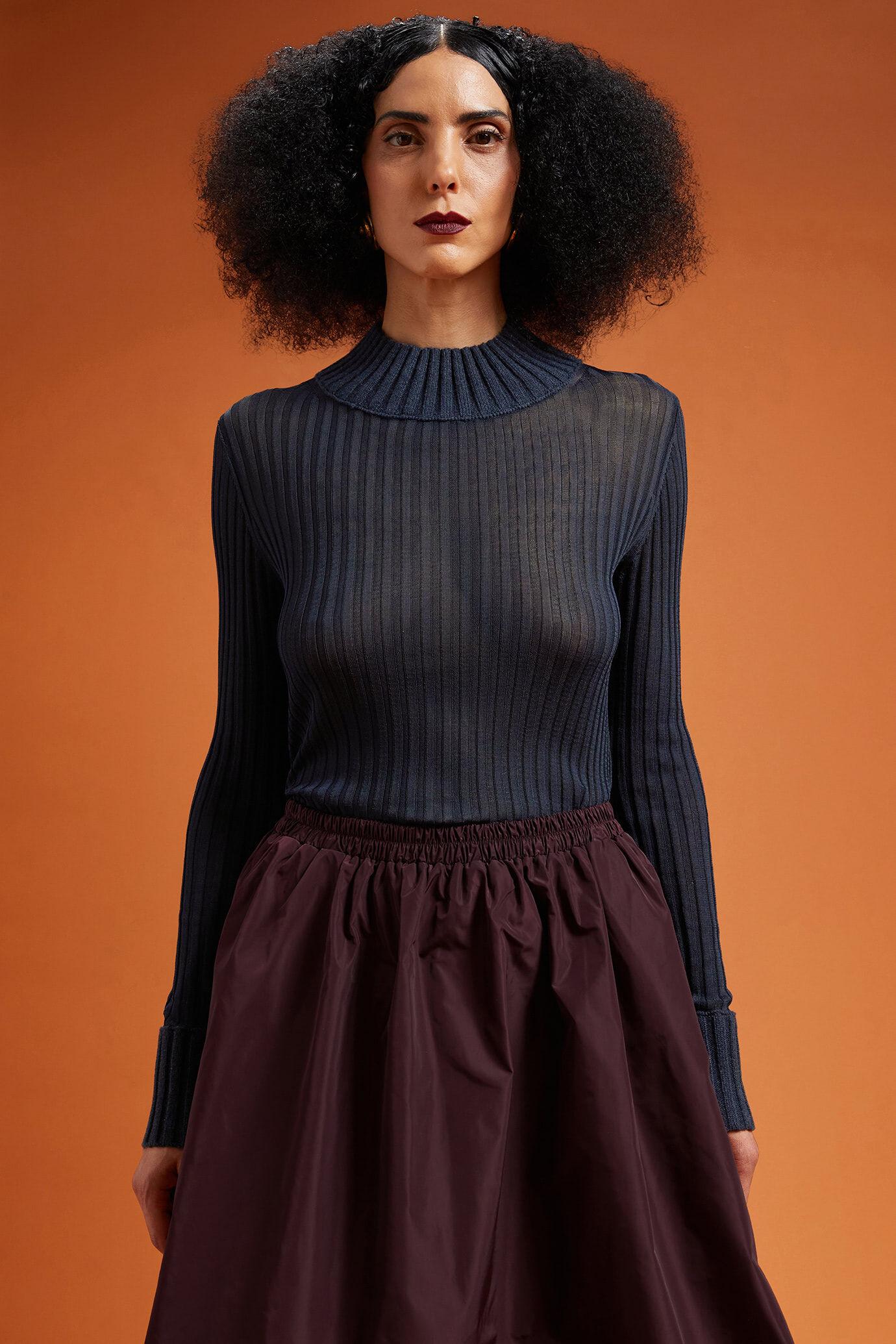 Damen-Pullover mit hohem Kragen in normaler Passform image number 0