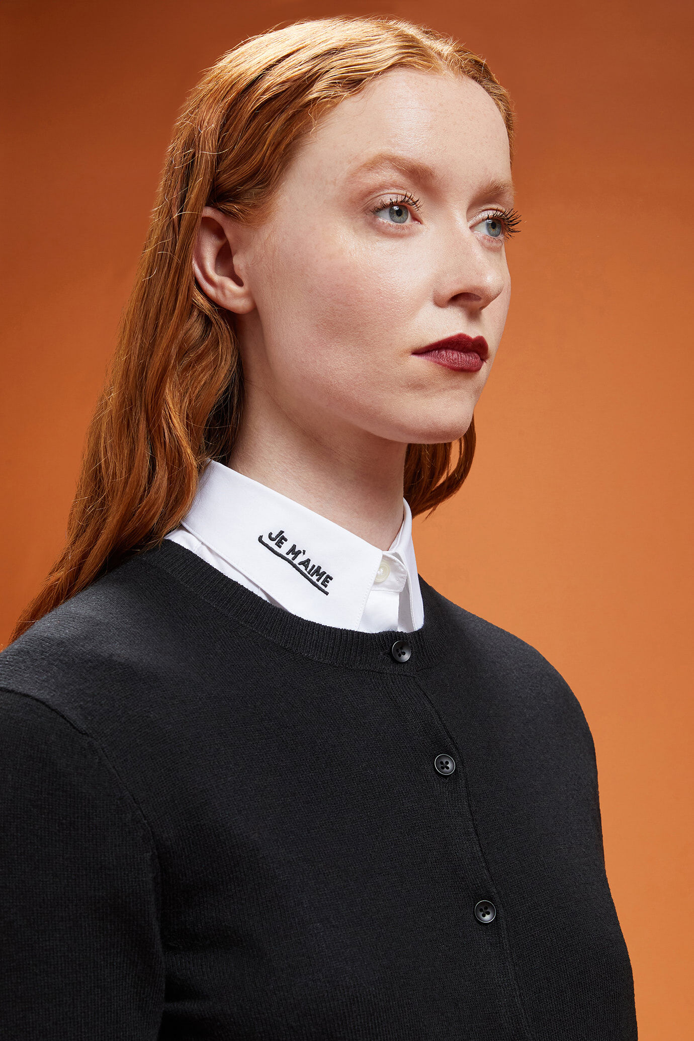 Cardigan pour femme, col rond, en laine et cachemire, coupe classique image number 3