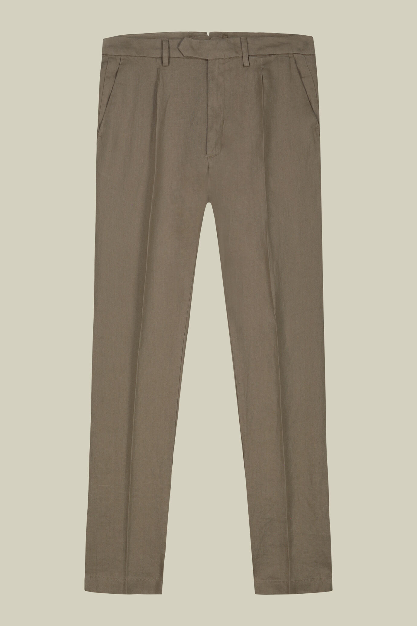 Herrenhose mit 100% Leinen zwei kleinen Bügelfalten und verdeckter Knopfleiste image number 4