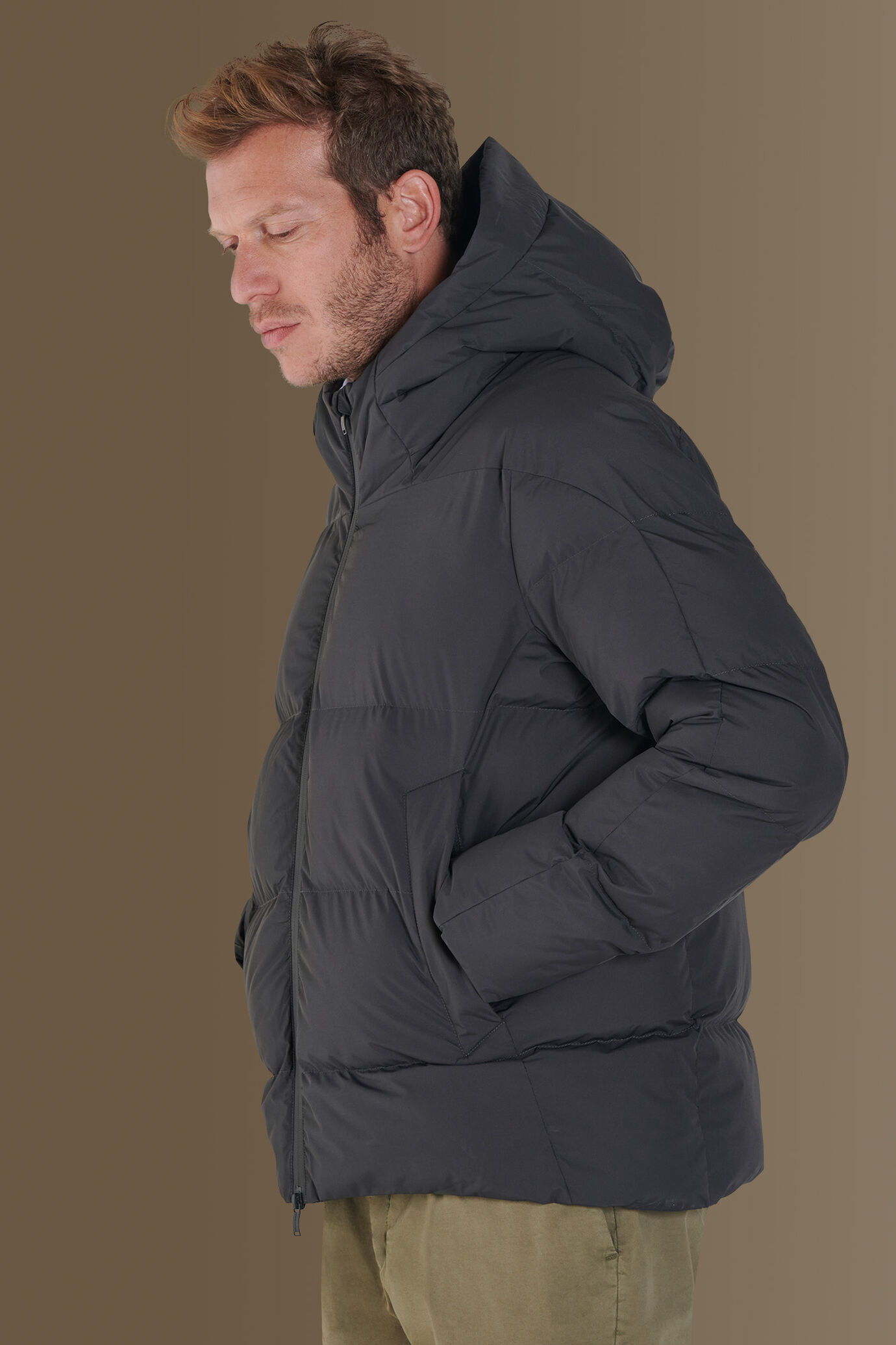Quilted padded jacket poly tech image number 3