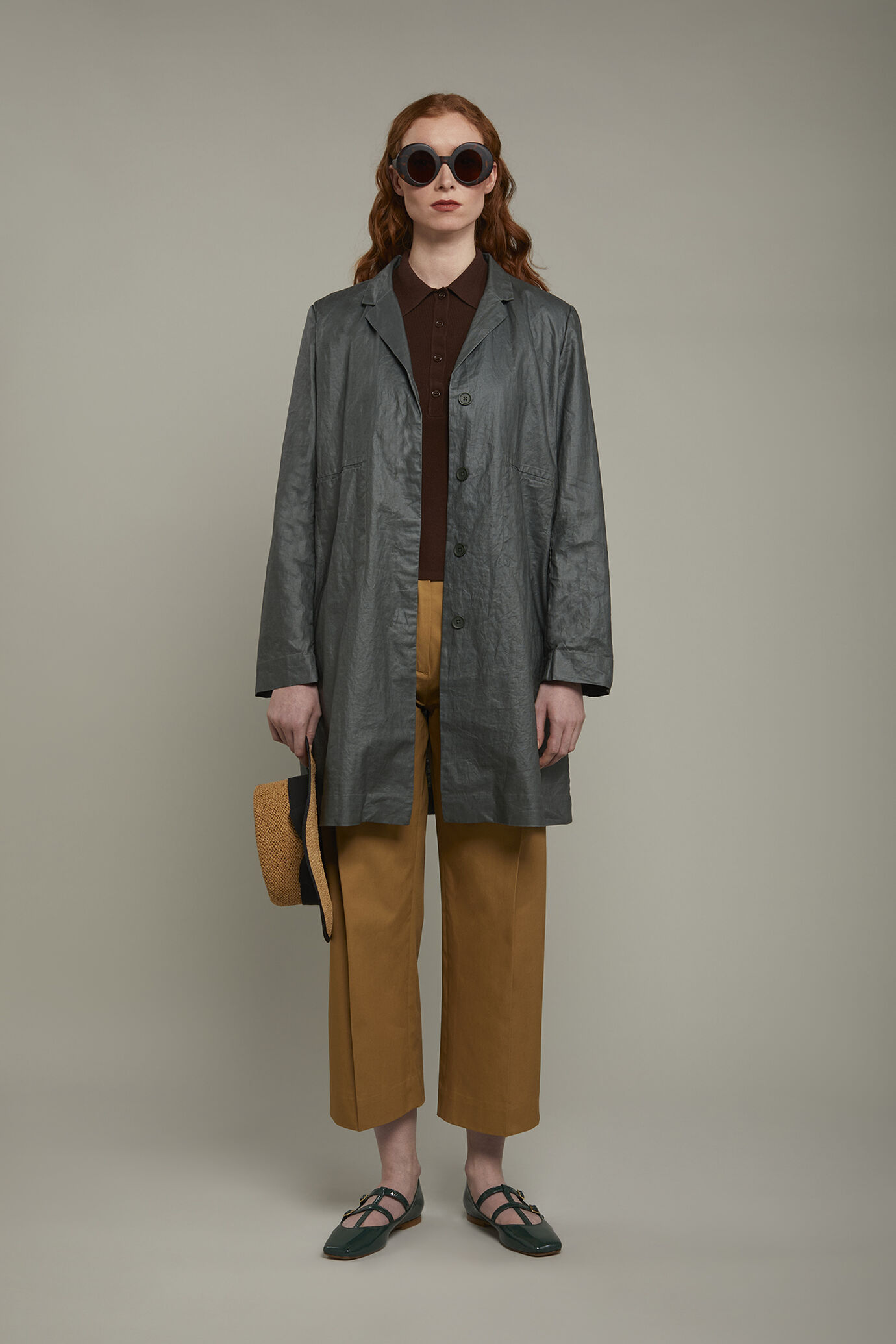 Imperm&eacute;able femme en 100&nbsp;% lin enduit, coupe r&eacute;guli&egrave;re image number 0