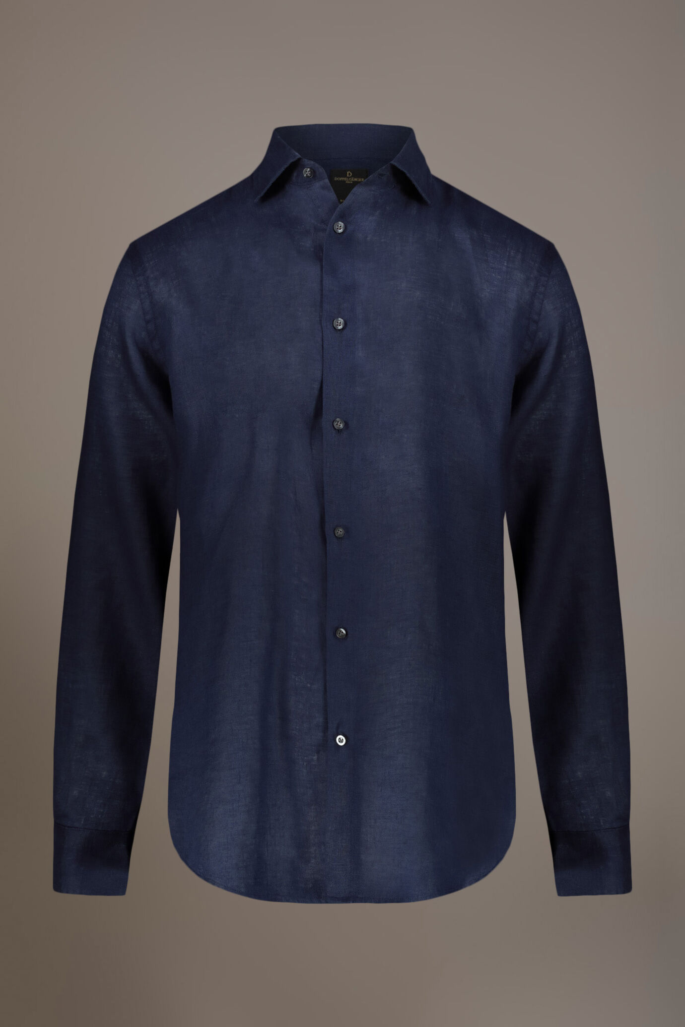 Camicia casual uomo collo francese 100% lino tinta unita image number 3