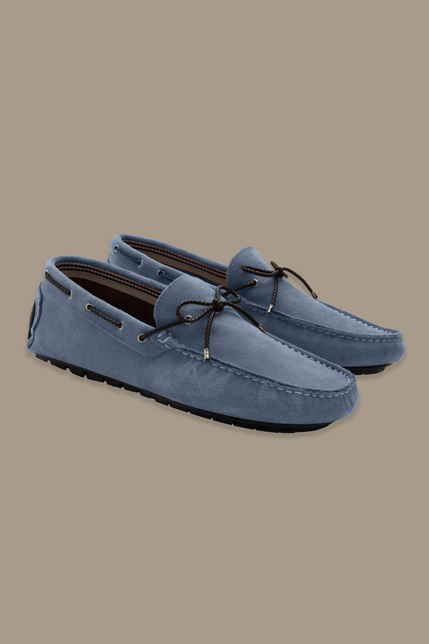Loafer with lace 100% leather suede image number 0