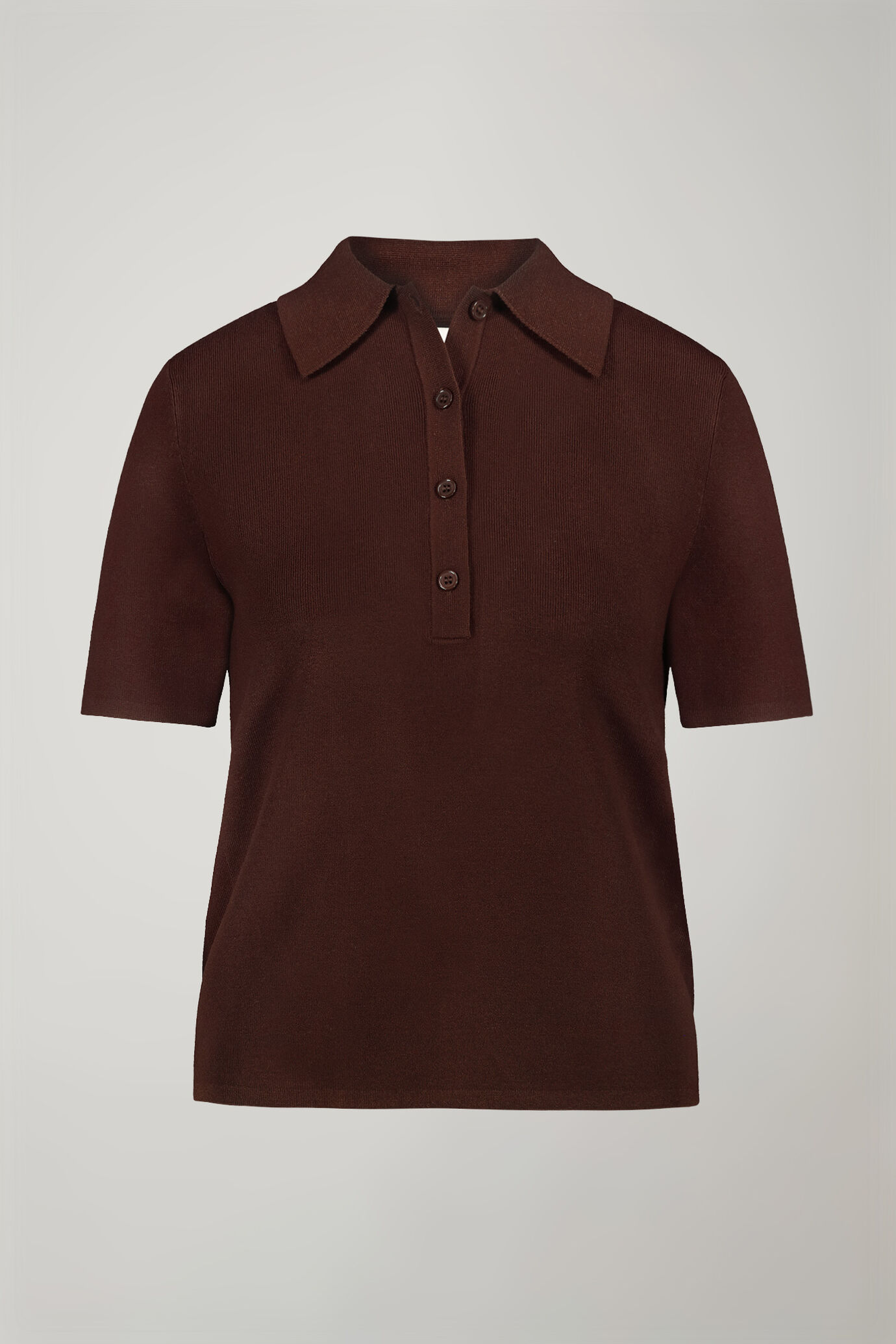 Women’s solid color polo shirt with short sleeve image number 5