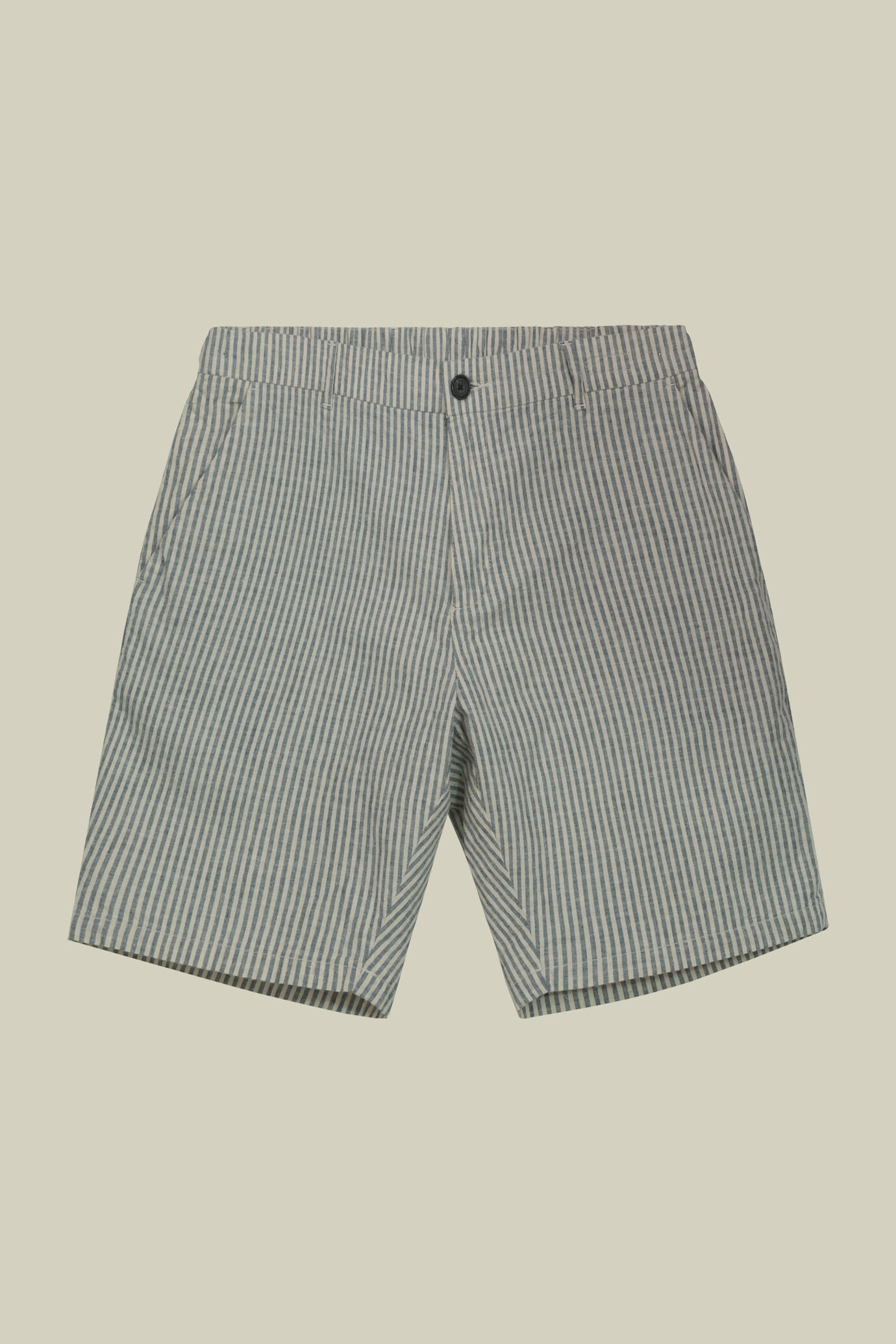Herren-Bermudashorts aus Leinen-Baumwoll-Mischgewebe mit Streifenmuster image number 4