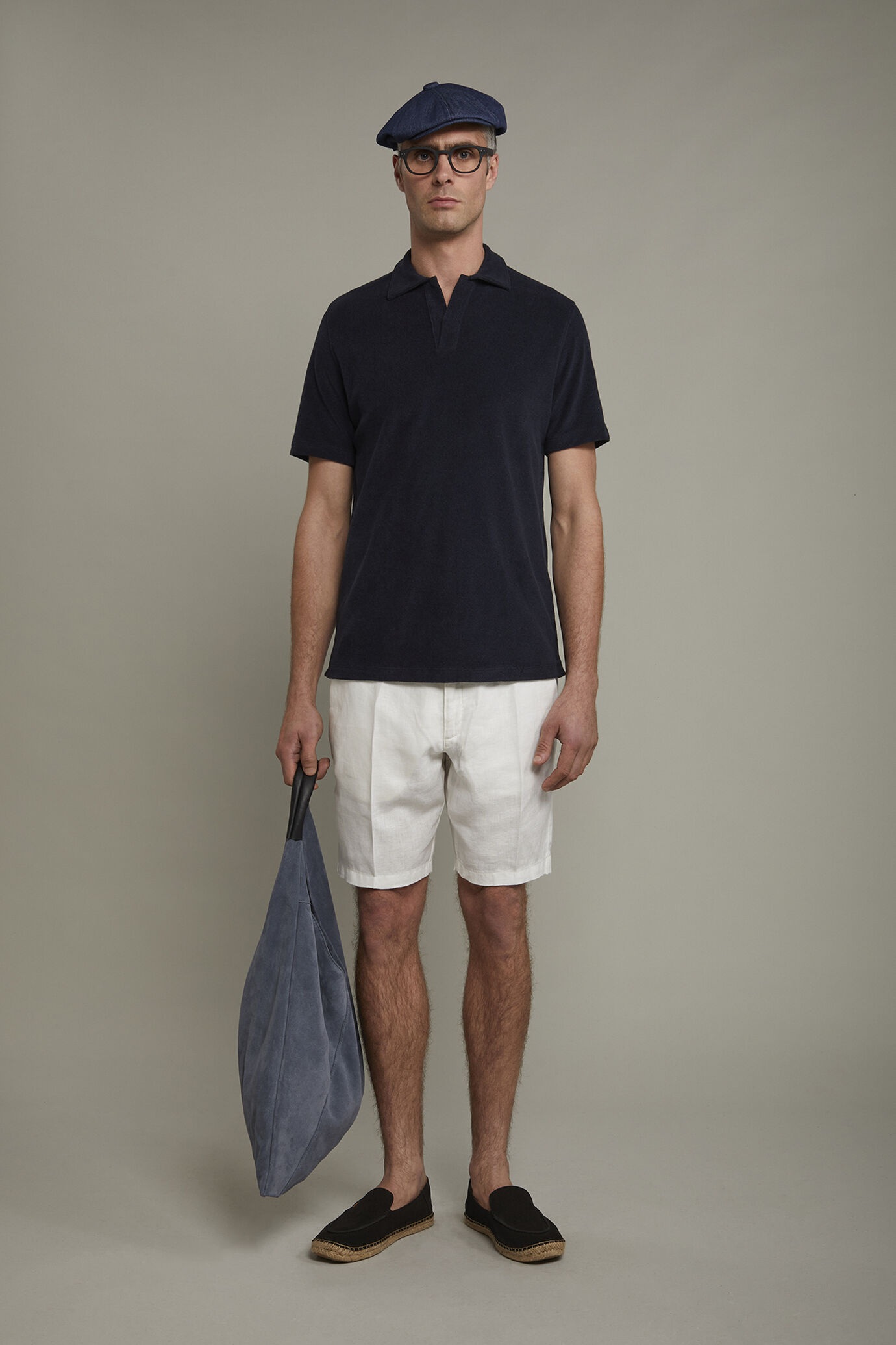 Polo uomo manica corta con collo derby tessuto in spugna regular fit image number 0