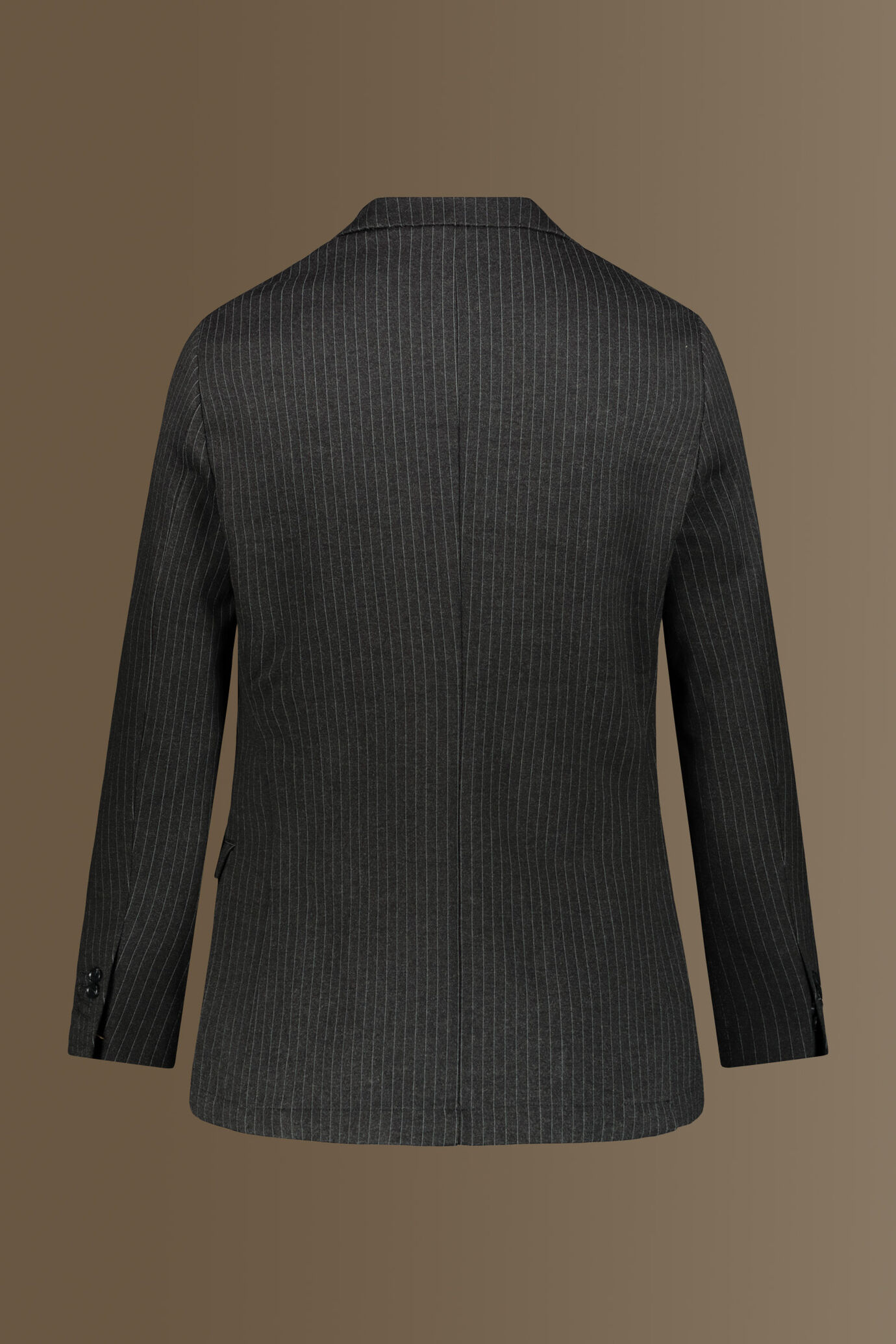 Single-breasted pinstripe jersey fabric suit image number 6