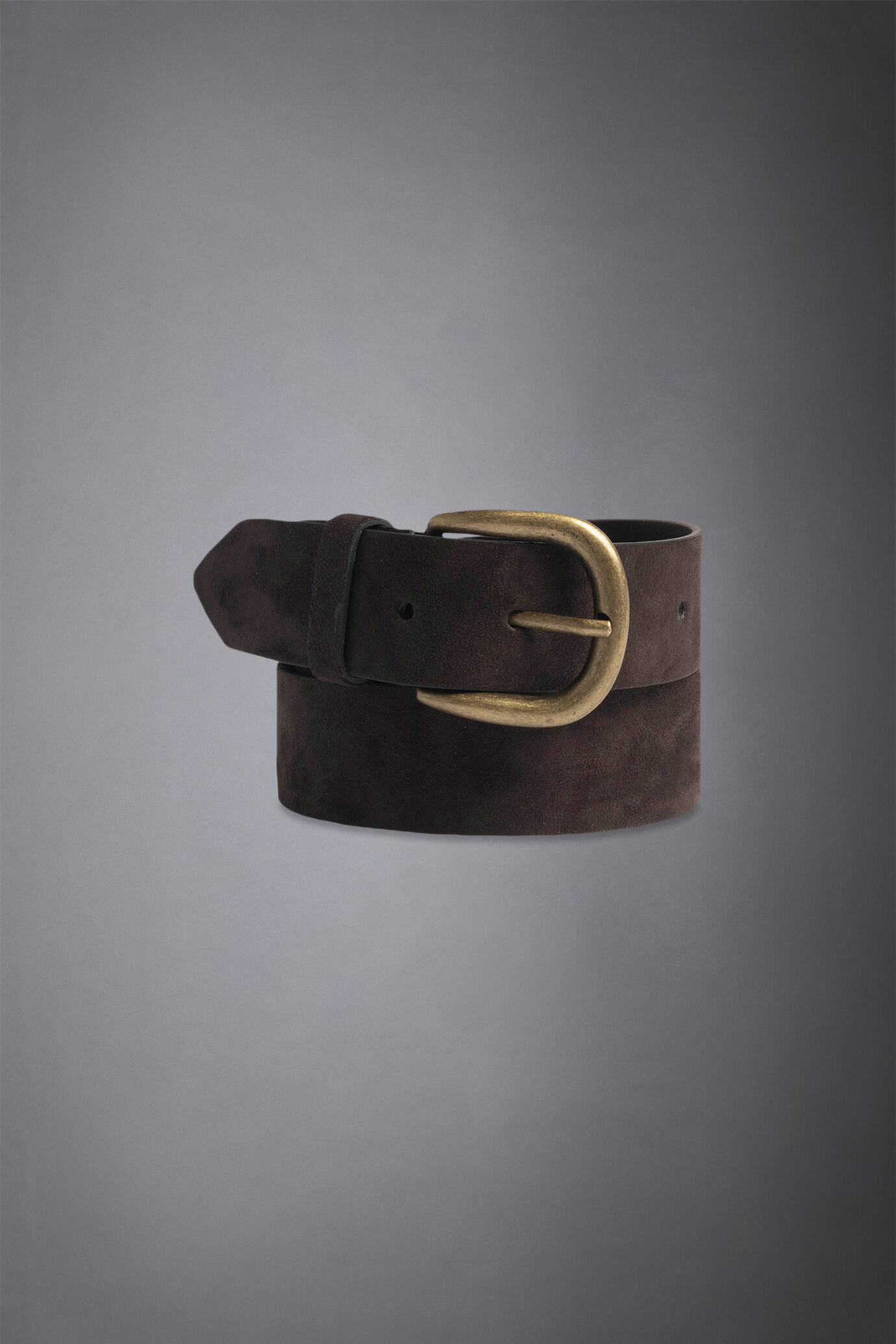 Cintura uomo rivestita in pelle scamosciata made in italy image number 0
