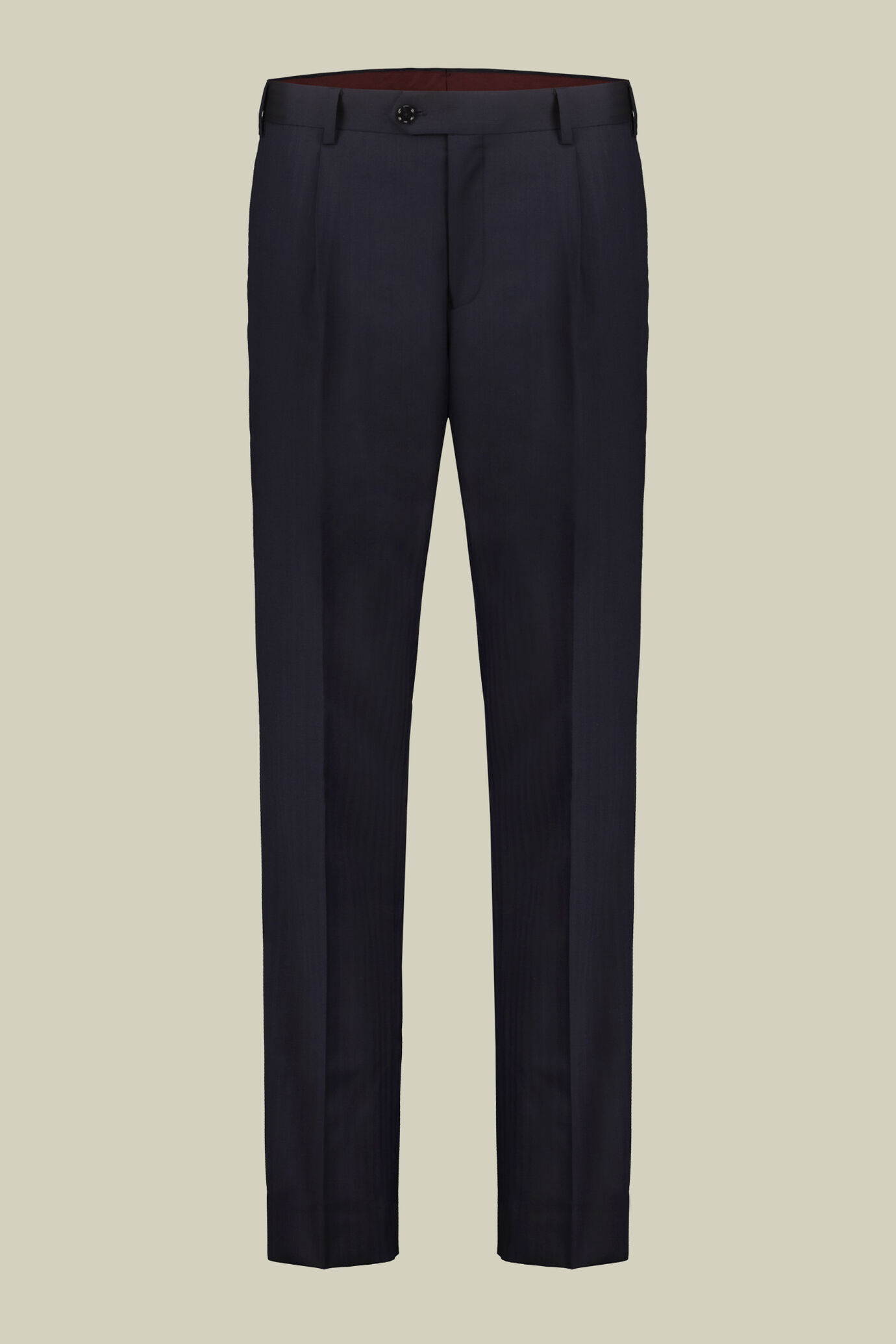 Single-breasted men's suit with classic single-pleat trousers, in 100% wool with herringbone weave image number 7