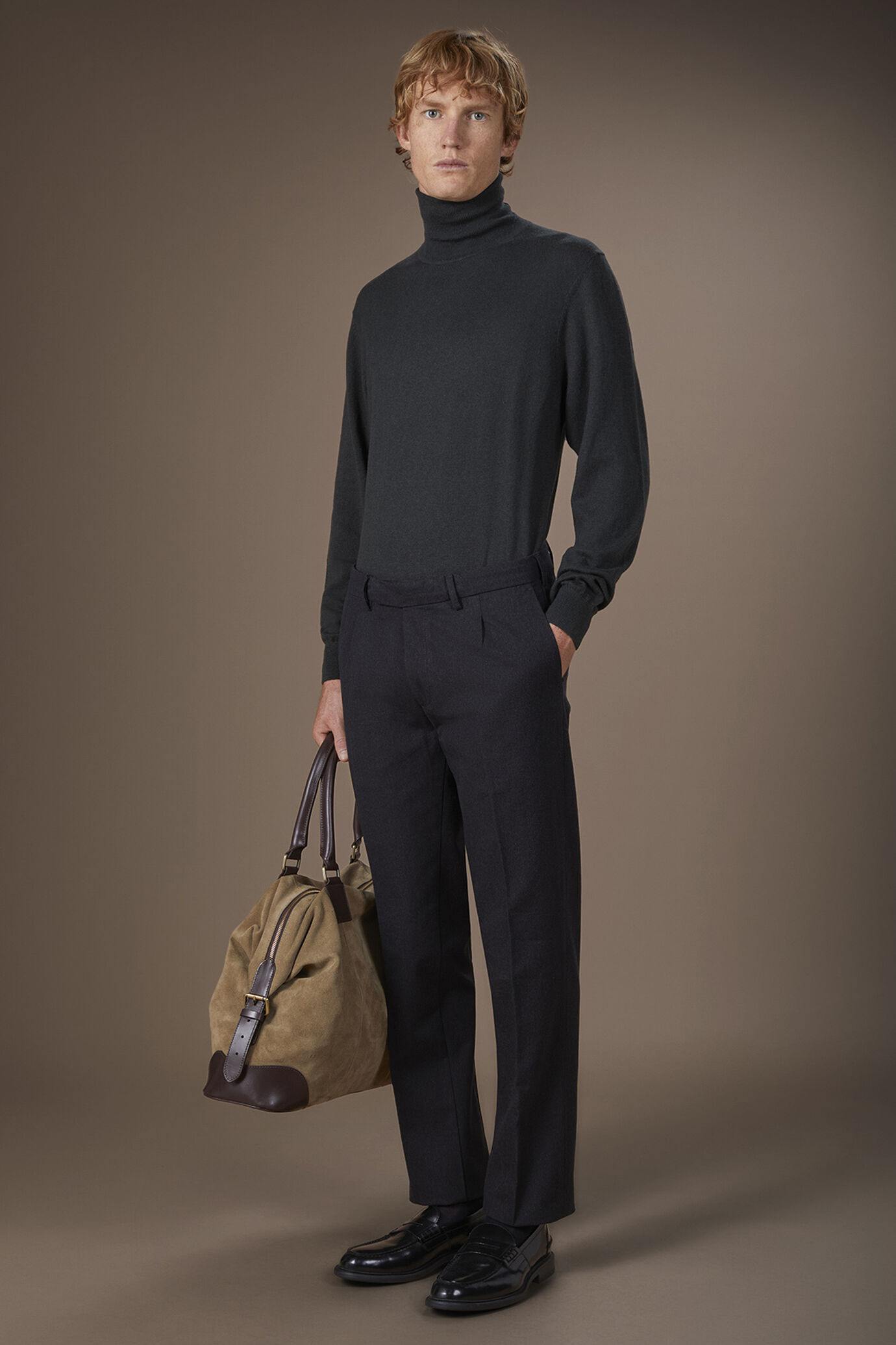 Pantalone uomo con pince regular fit