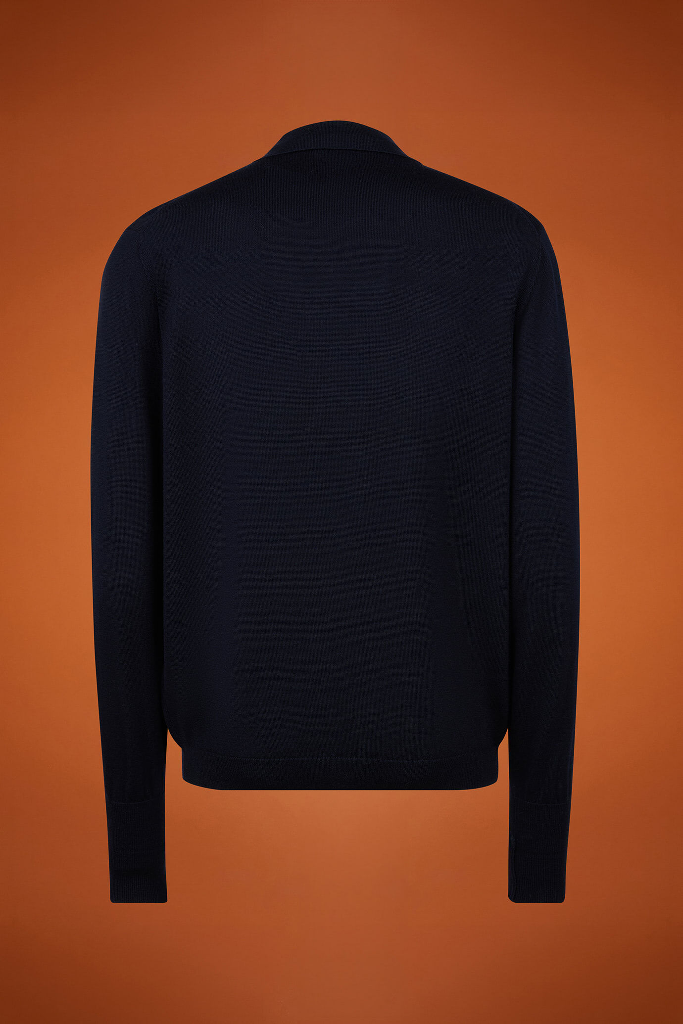 Pull homme à col rond polo, 100% laine mérinos extrafine, coupe classique image number 5