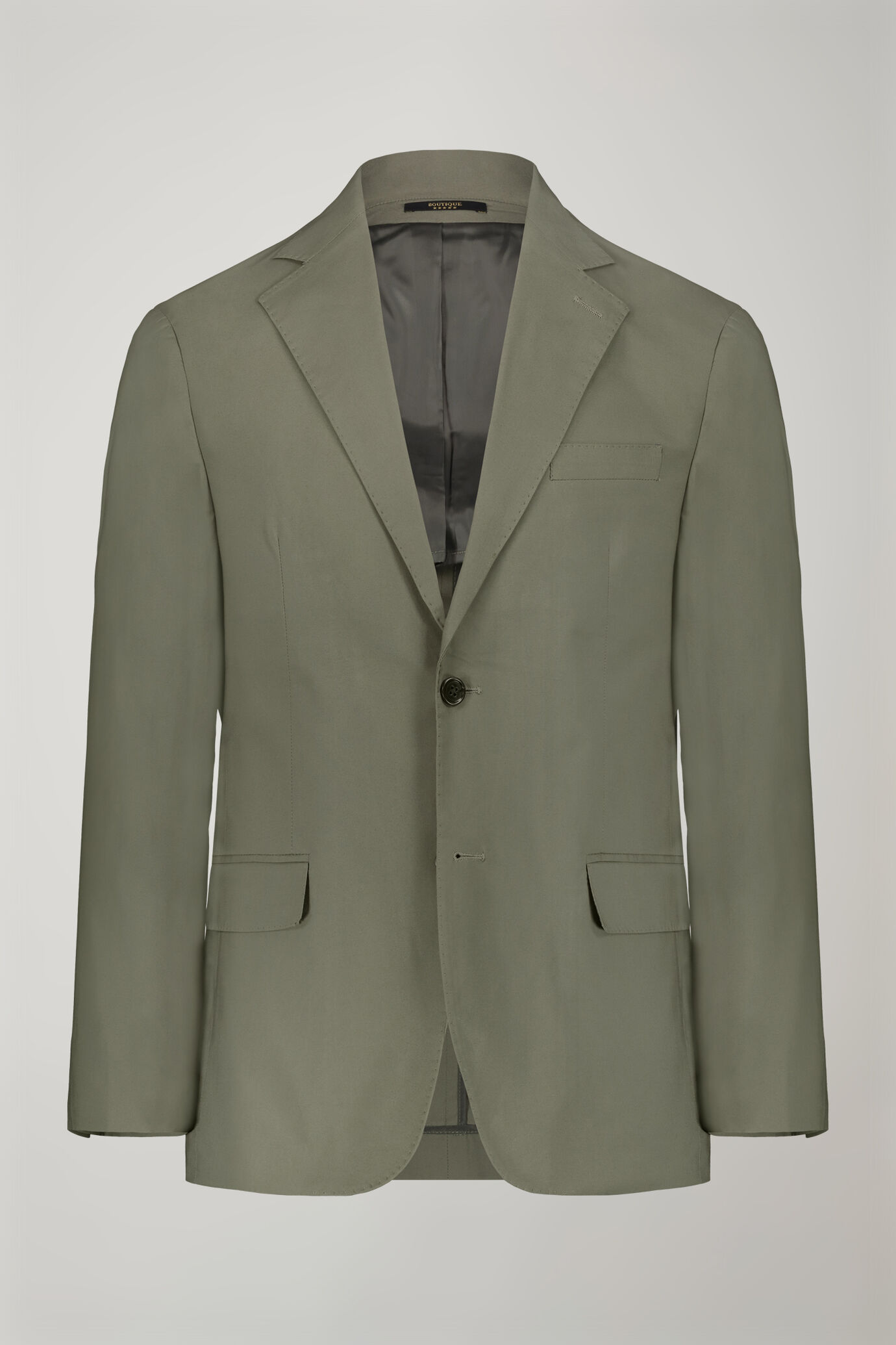 Single-breasted cotton regular fit solid color suit image number 6