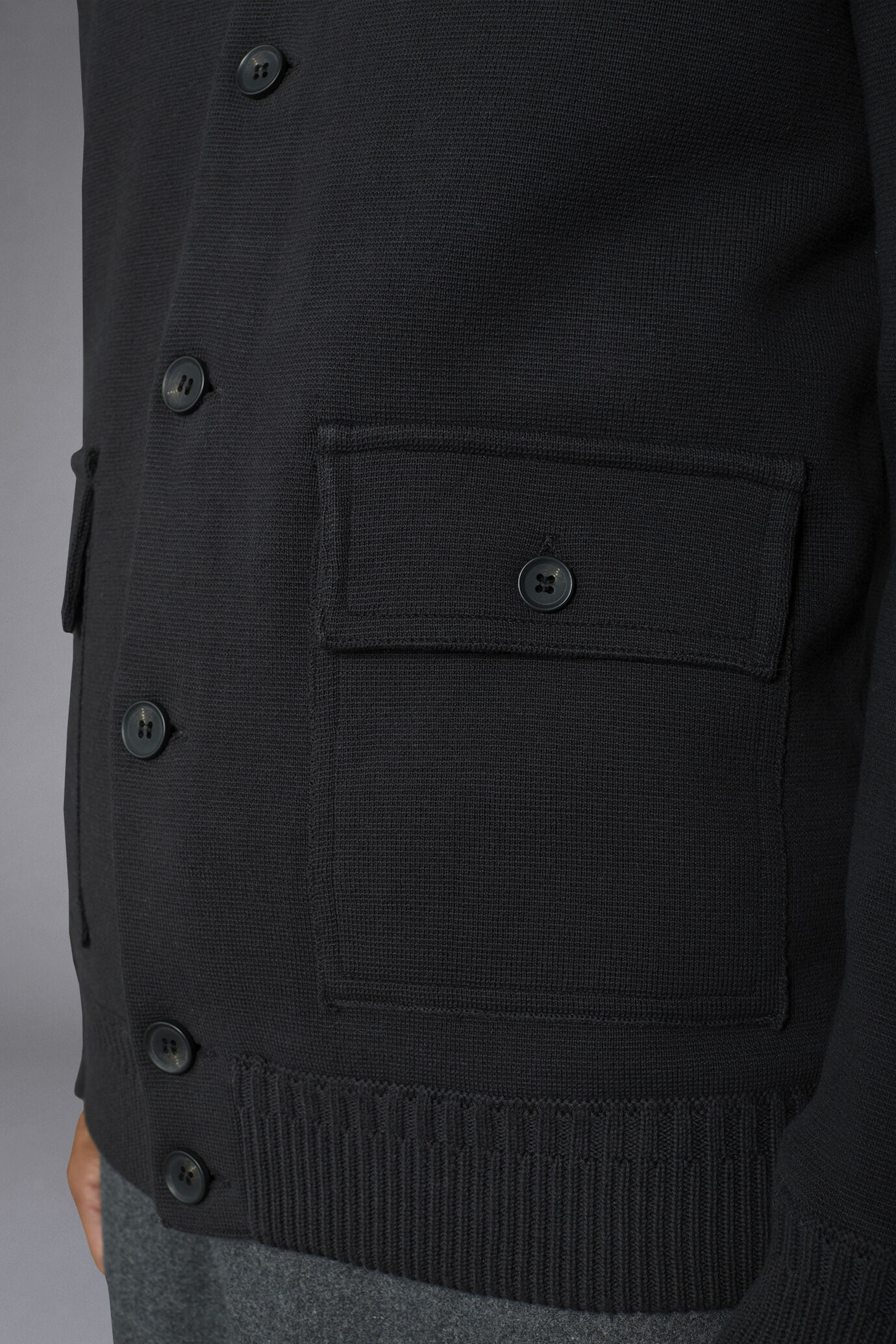 Men's lined Cotton knit jacket milan stitch image number 2