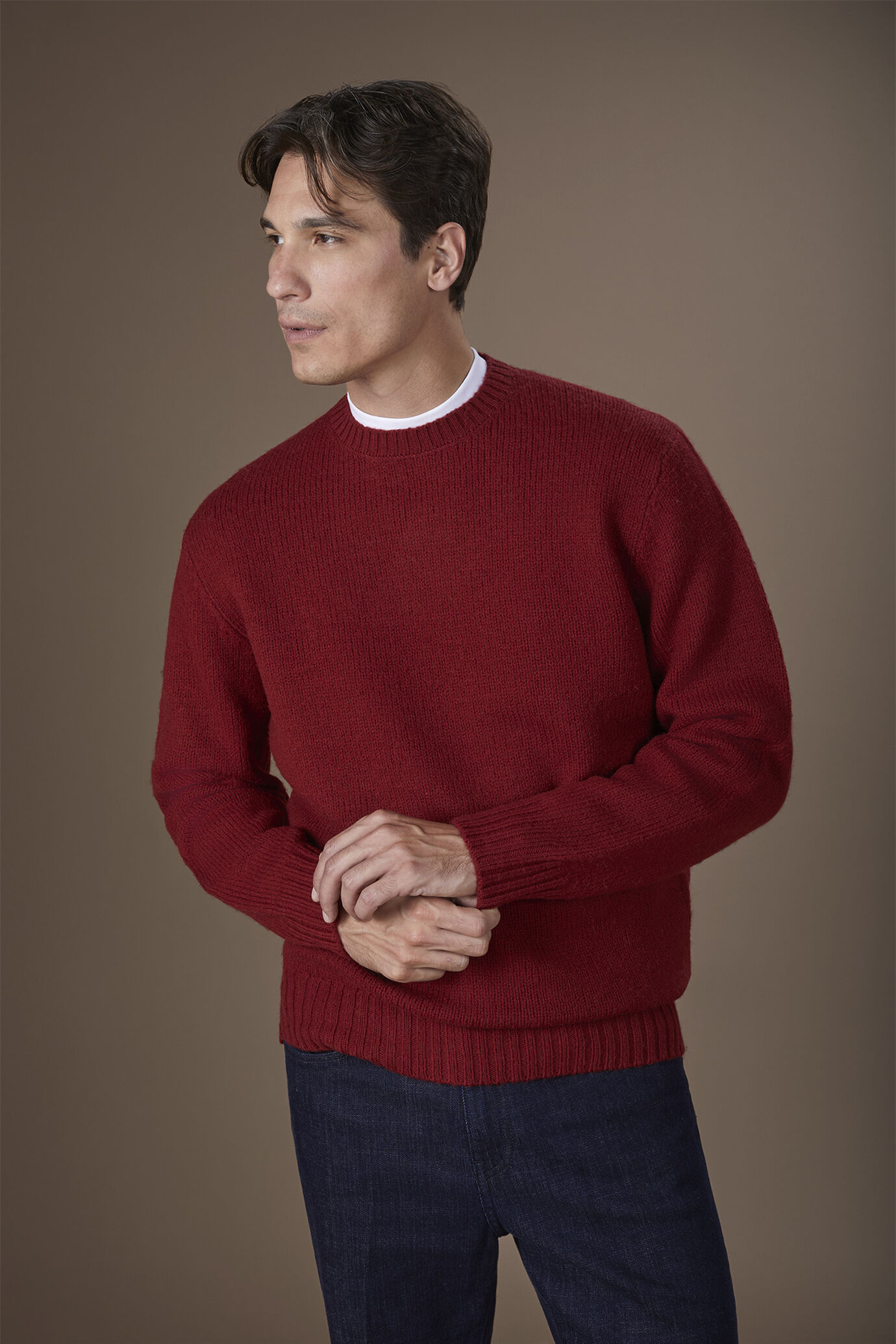 Herren-Pullover mit Rundhalsausschnitt aus 100 % Wolle in normaler Passform image number 0