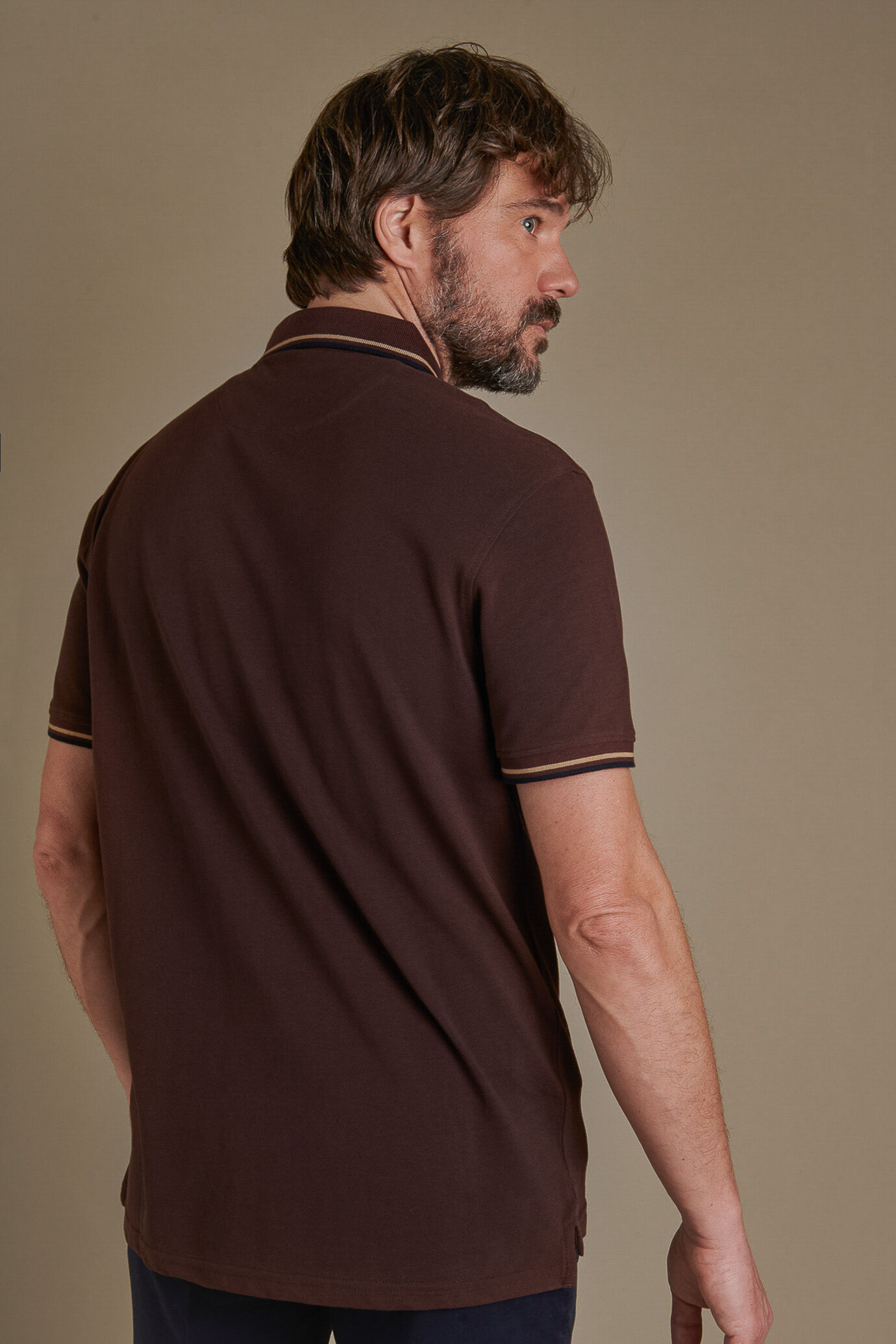 Polo manica corta in puro cotone piquet uomo image number 1