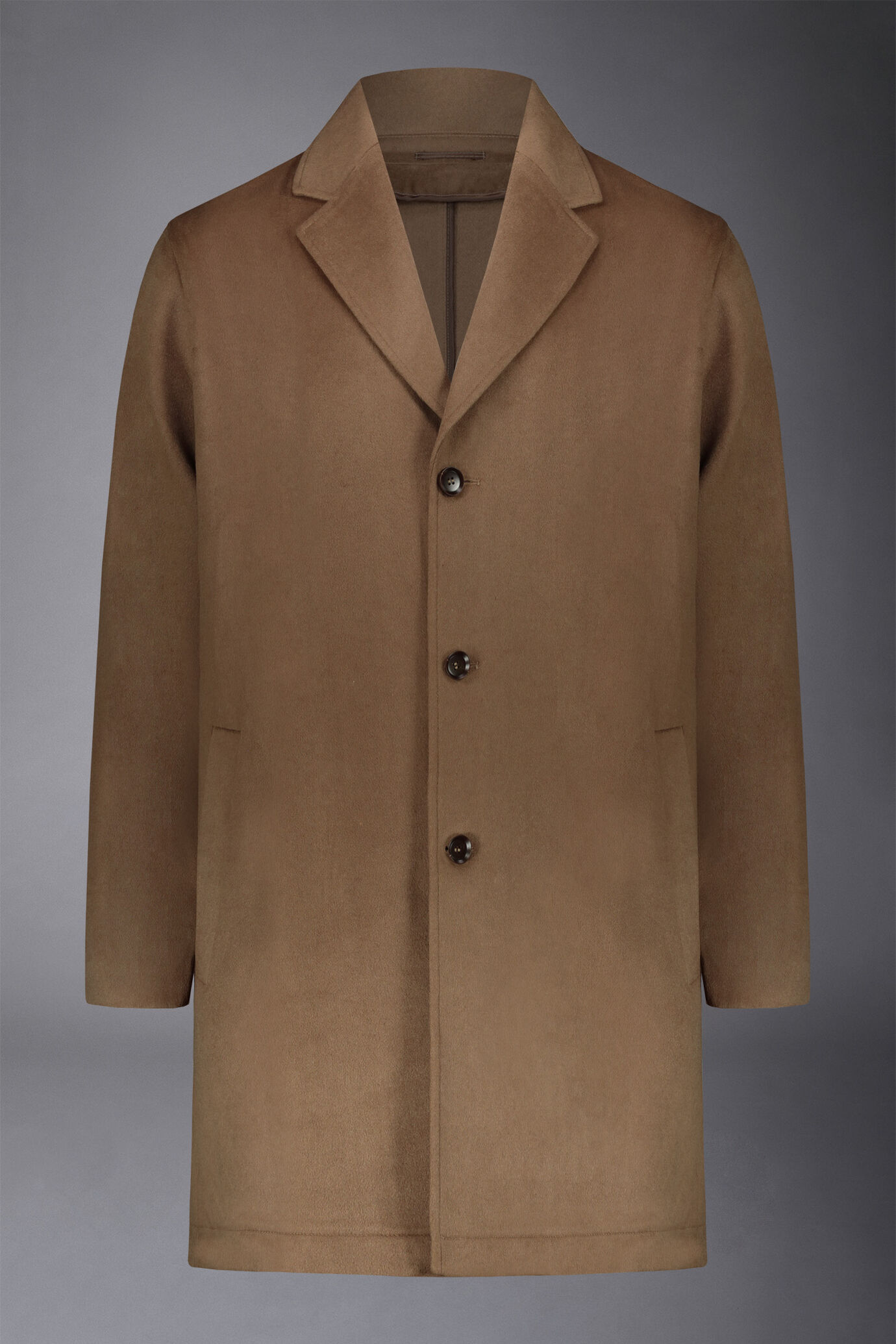 Men's classic single-breasted wool blend coat image number 4