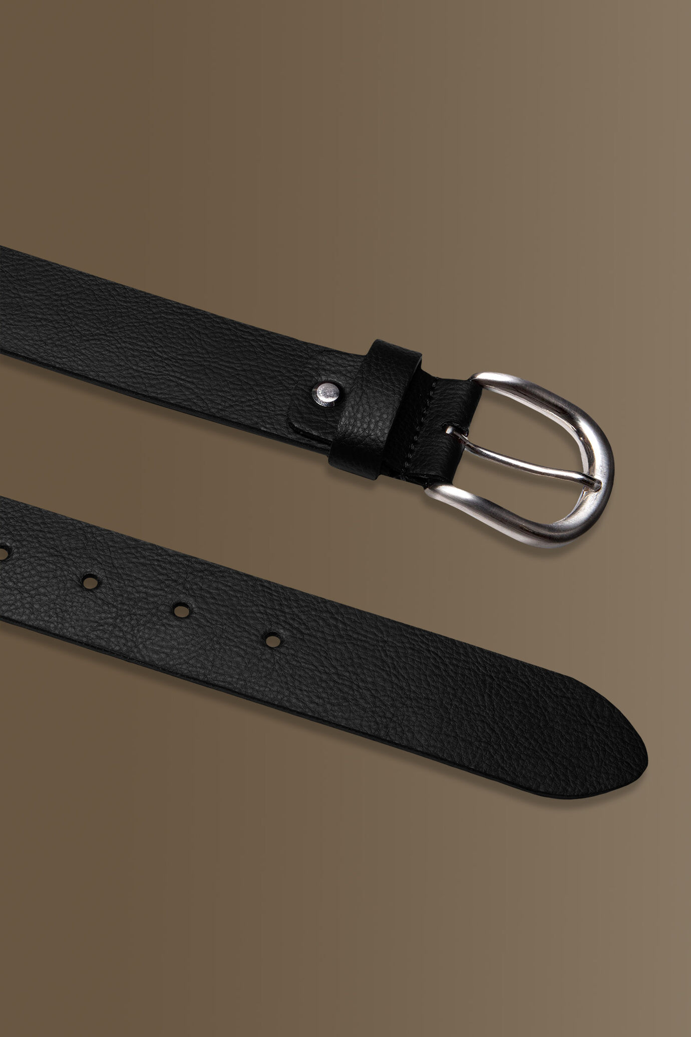 Double stitches belt combined leather image number 1