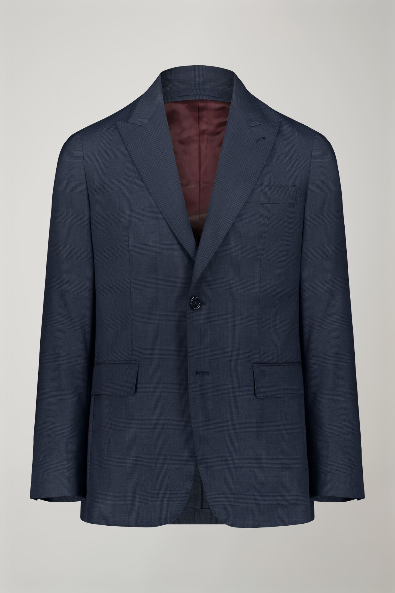 Costume homme Wool Blend à simple boutonnage en tissu prince-de-galles coupe régulière image number 4